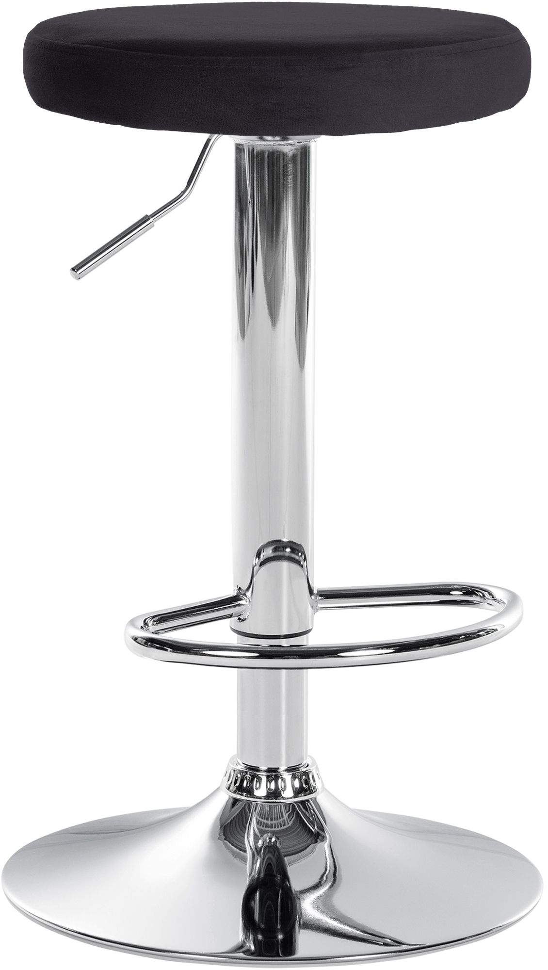 Tabouret De Bar Ponte Velours Chrome Noir