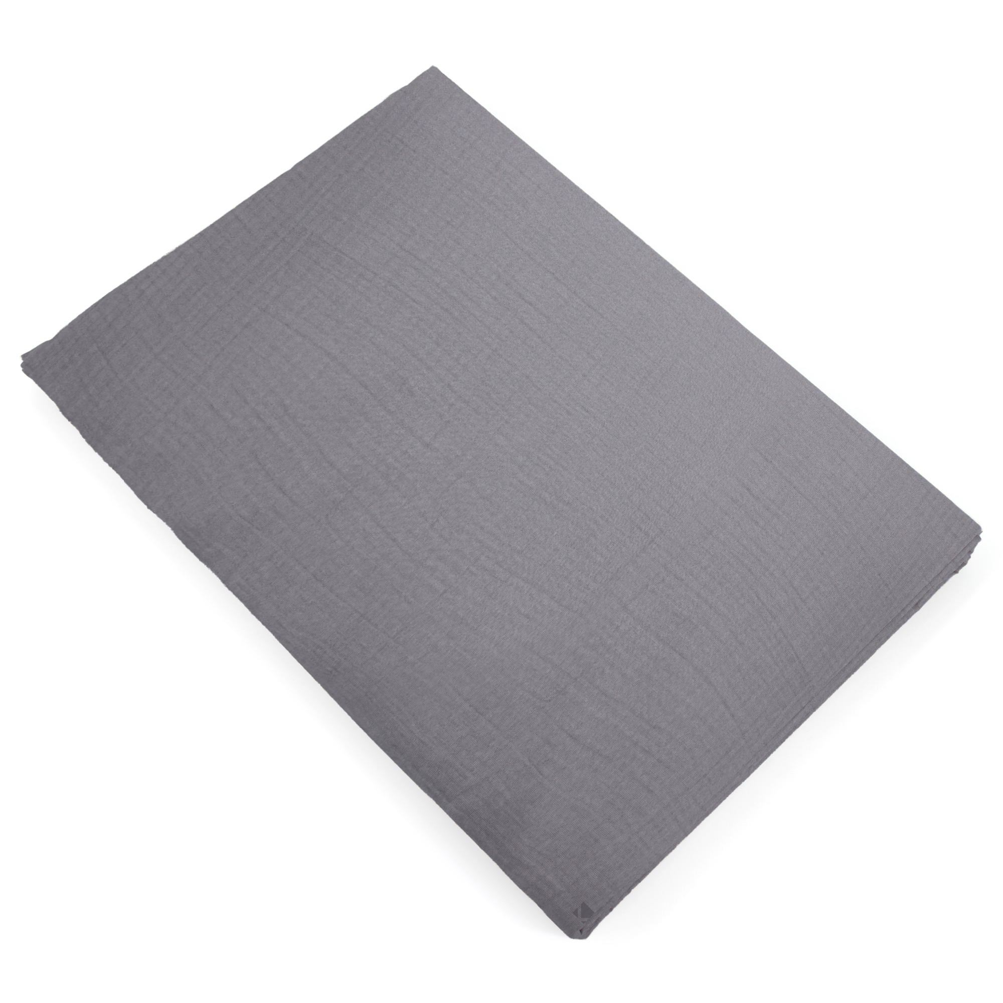 Drap Plat 270x300 Cm Mousseline De Coton Milos Gris Cendre