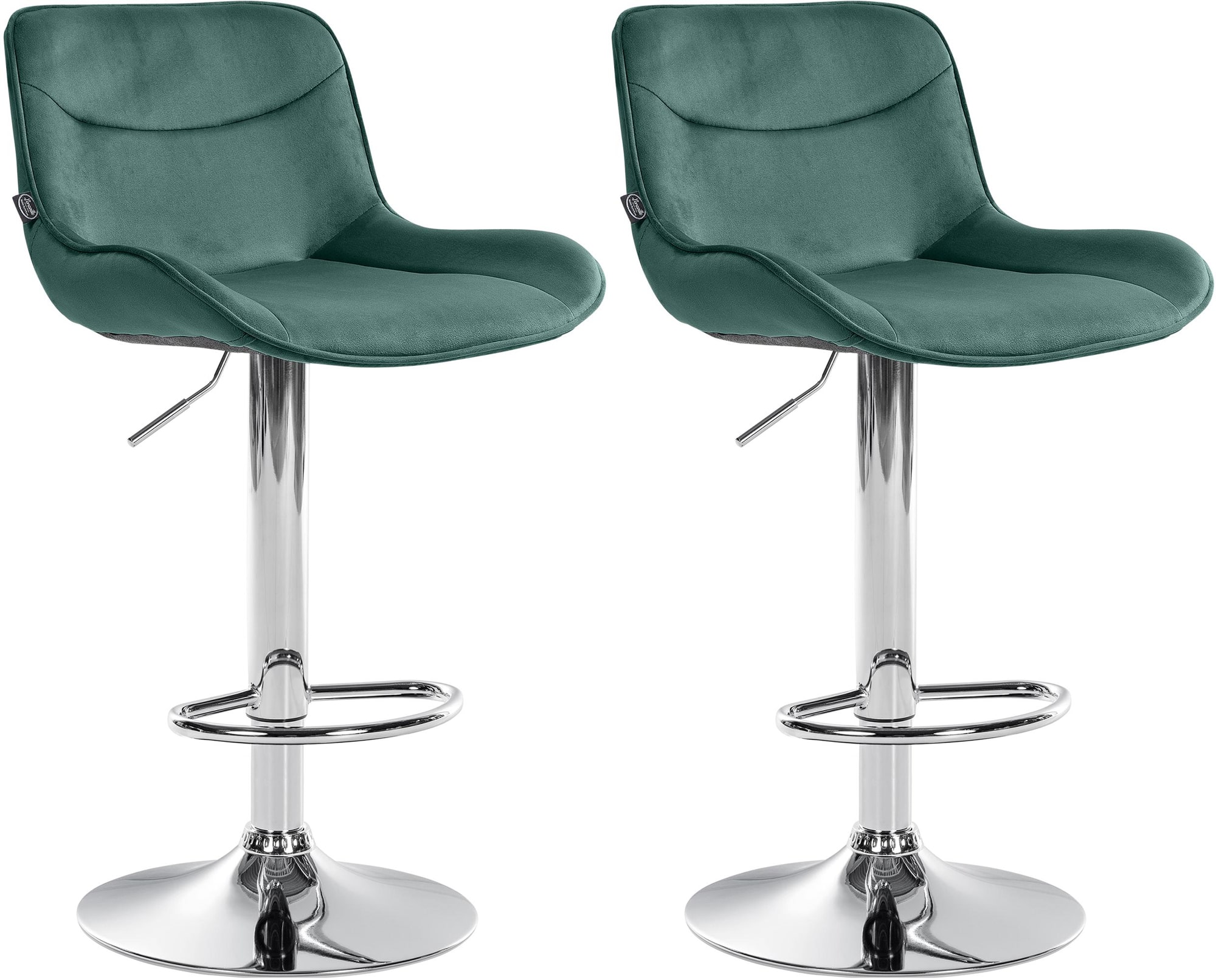 Lot De 2 Tabourets De Bar Vonore Velours Chrome Vert