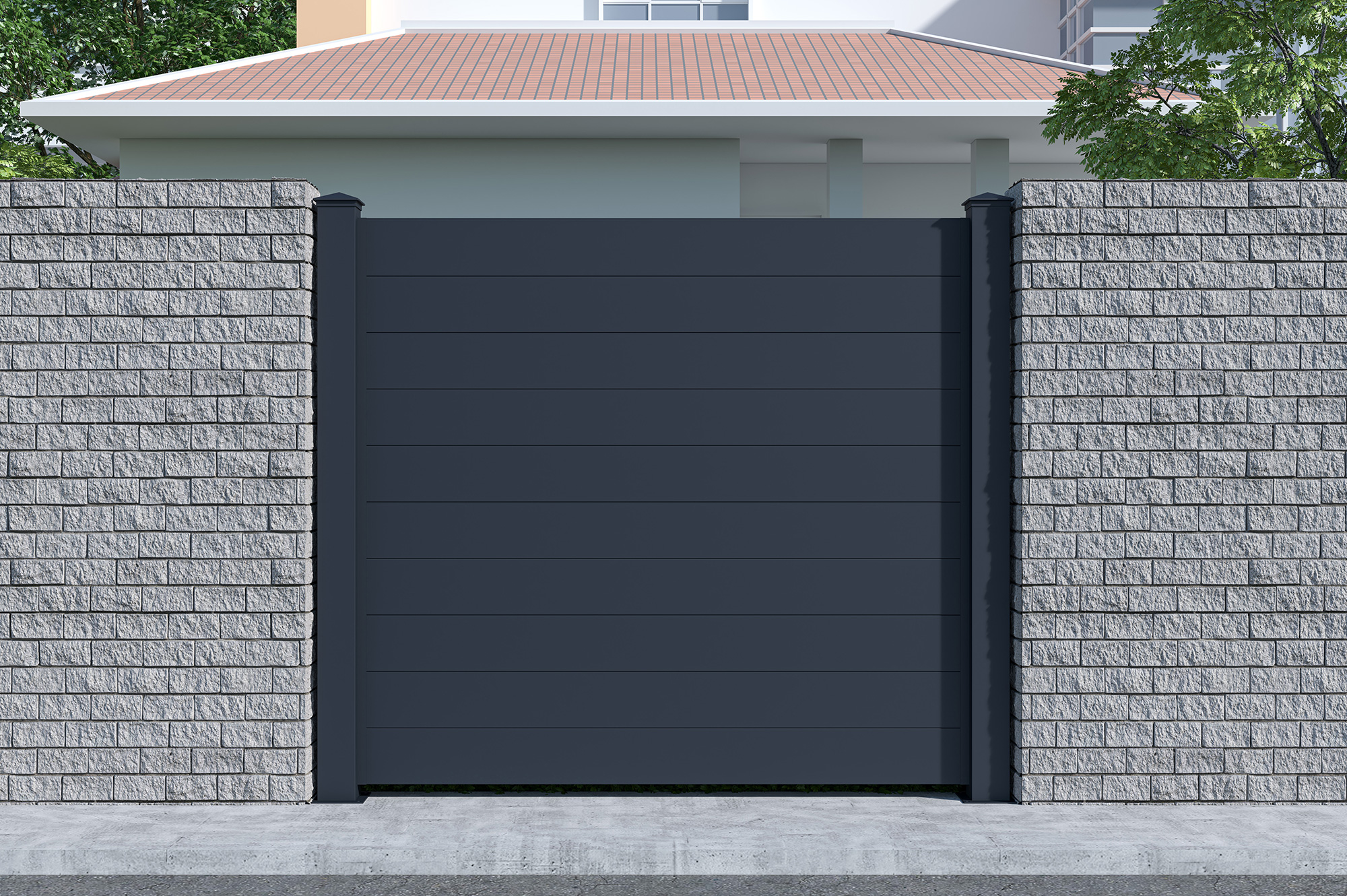 Casanoov Kit Clôture Aluminium Pleine Niesen - H.170 Cm - L.1,90 M - Kit Complet