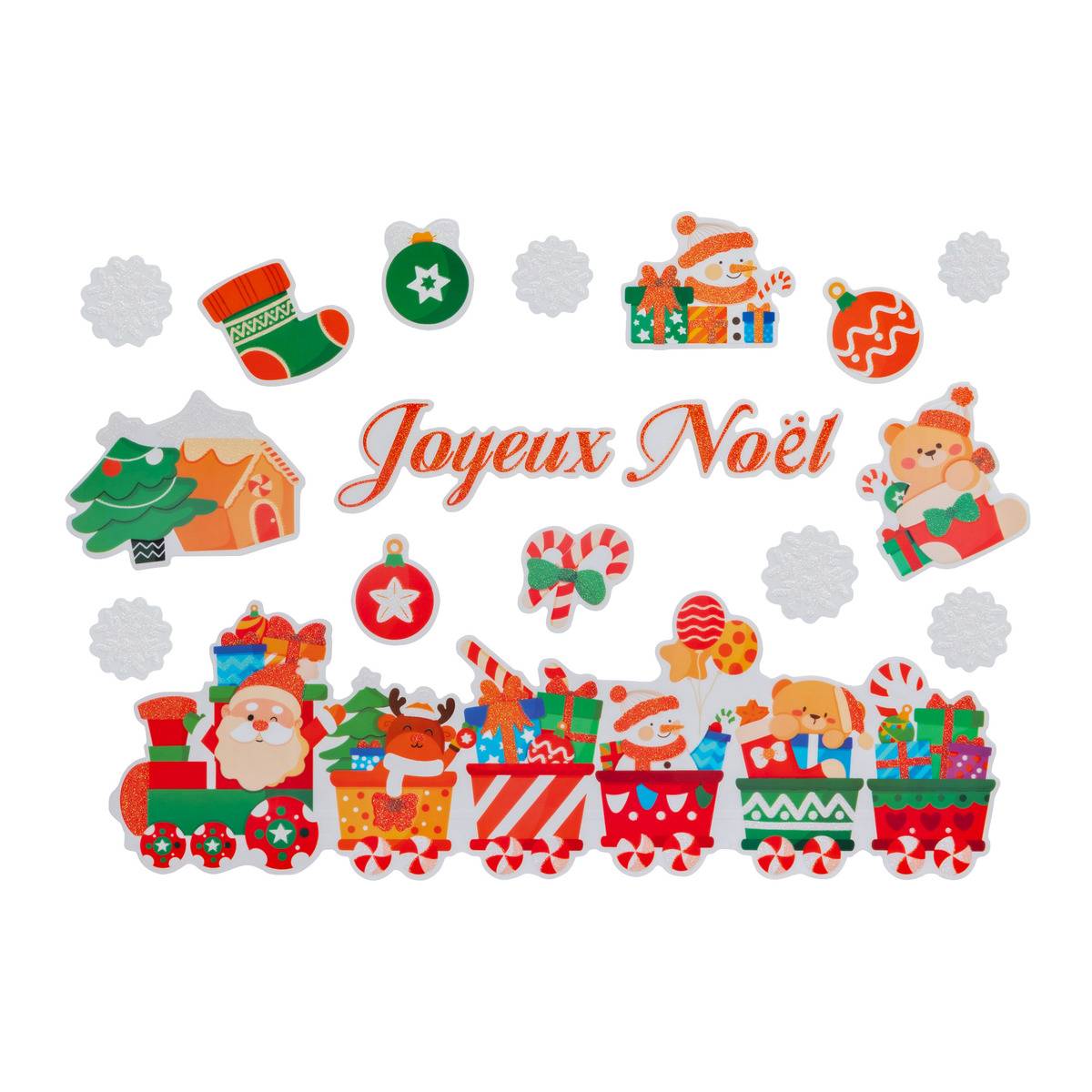 Décoration De Vitre Motif Joyeux Noël 45 X 32 Cm - Feeric Lights & Christmas
