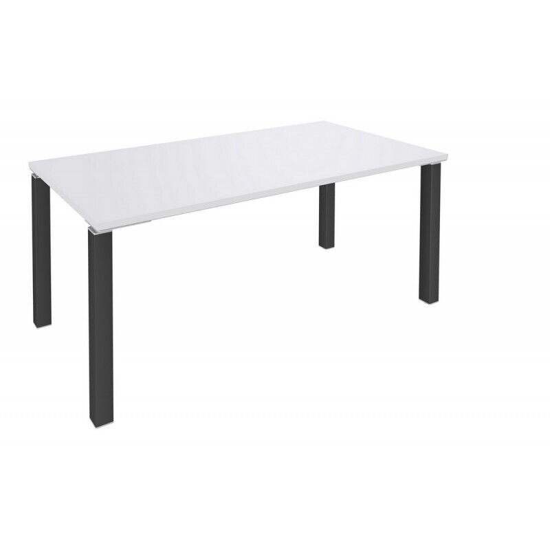 Bureau Beaux Meubles Pas Chers Exprim 140 Cm 4 Pieds Carbone Blanc Panneaux Particules