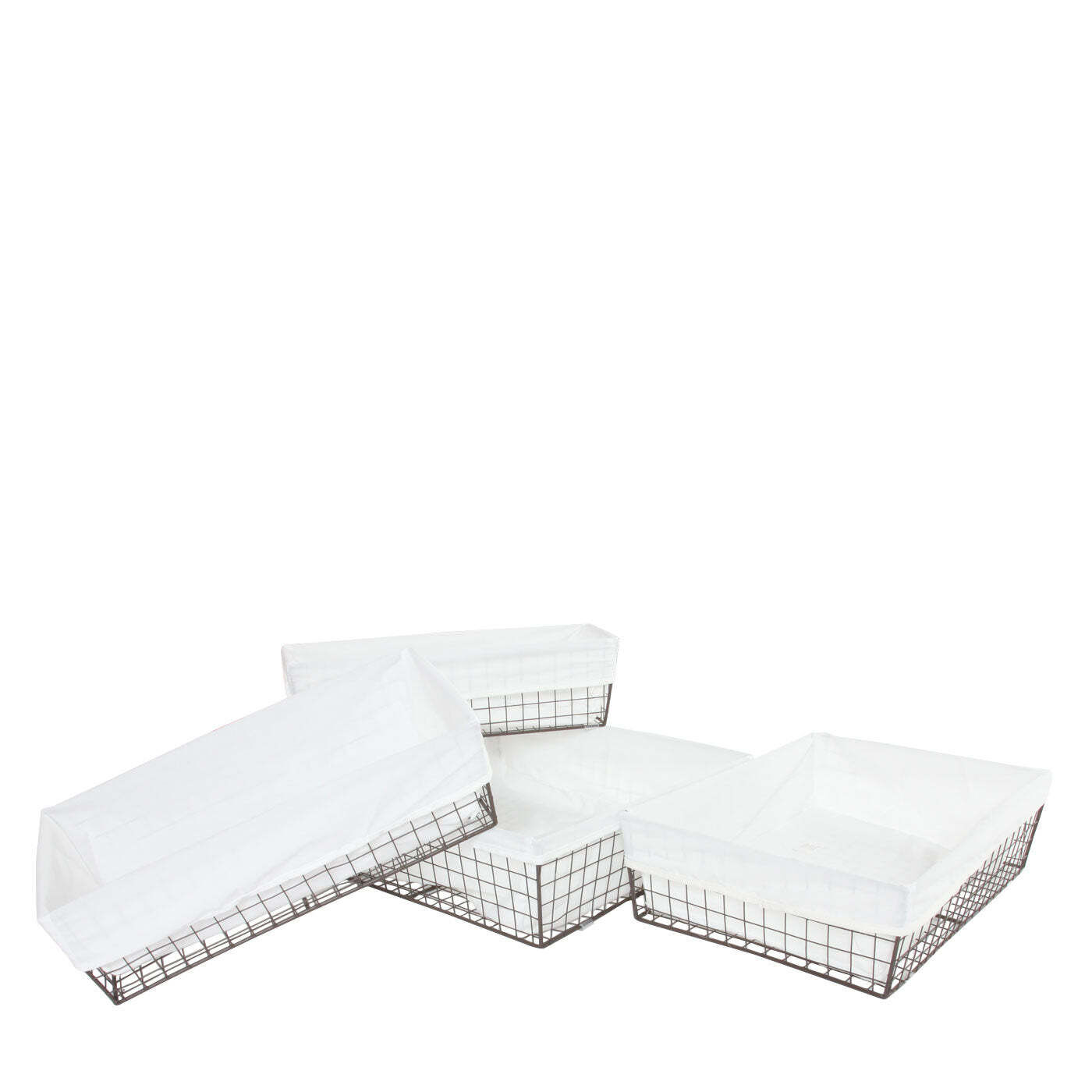 Ensemble De 4 Paniers De Rangement Salle De Bain Stockage D'armoires En Métal Avec 04_0003013