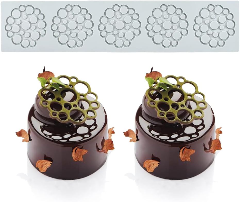 Moule À Impression Artisanale En Sucre, Décoration De Cuisine Moléculaire Pour Gâteau Comestible, 5 Trous Bulle