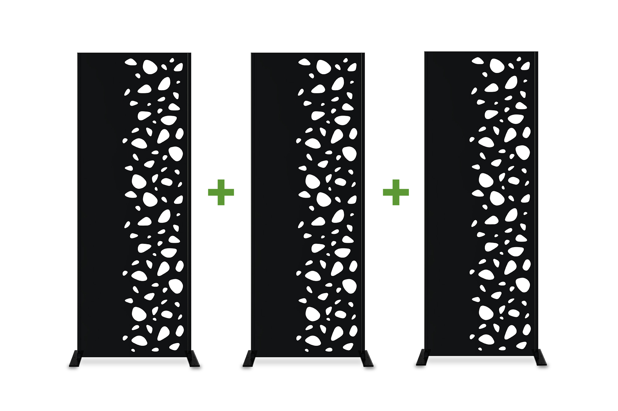Casanoov Lot De 3 Panneaux Décoratifs Sunny Noir H.160 Cm Motifs Côté Droit