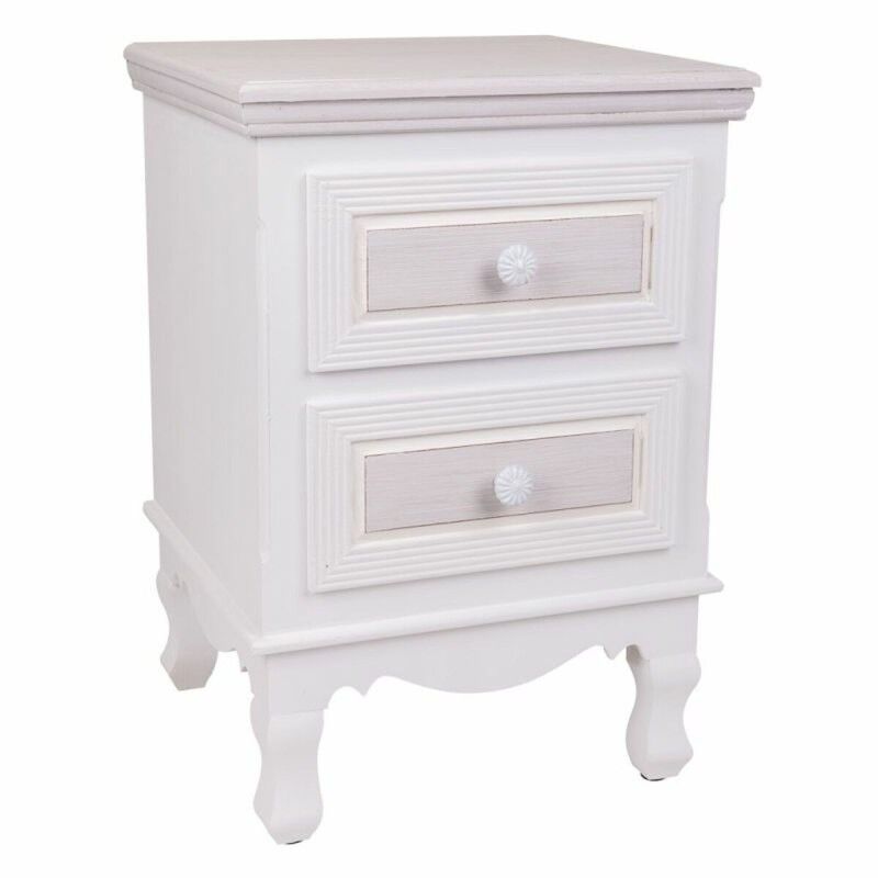 Table De Nuit Alexandra House Living Blanc 33 X 53 X 37 Cm