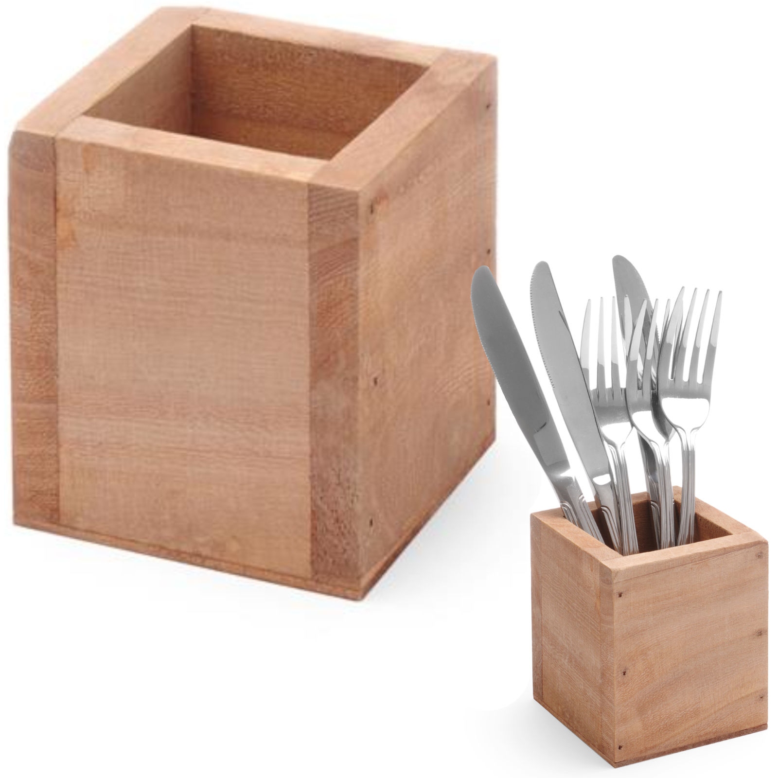 Range-couverts Carré En Bois 80x80x95 Mm - Hendi 664186
