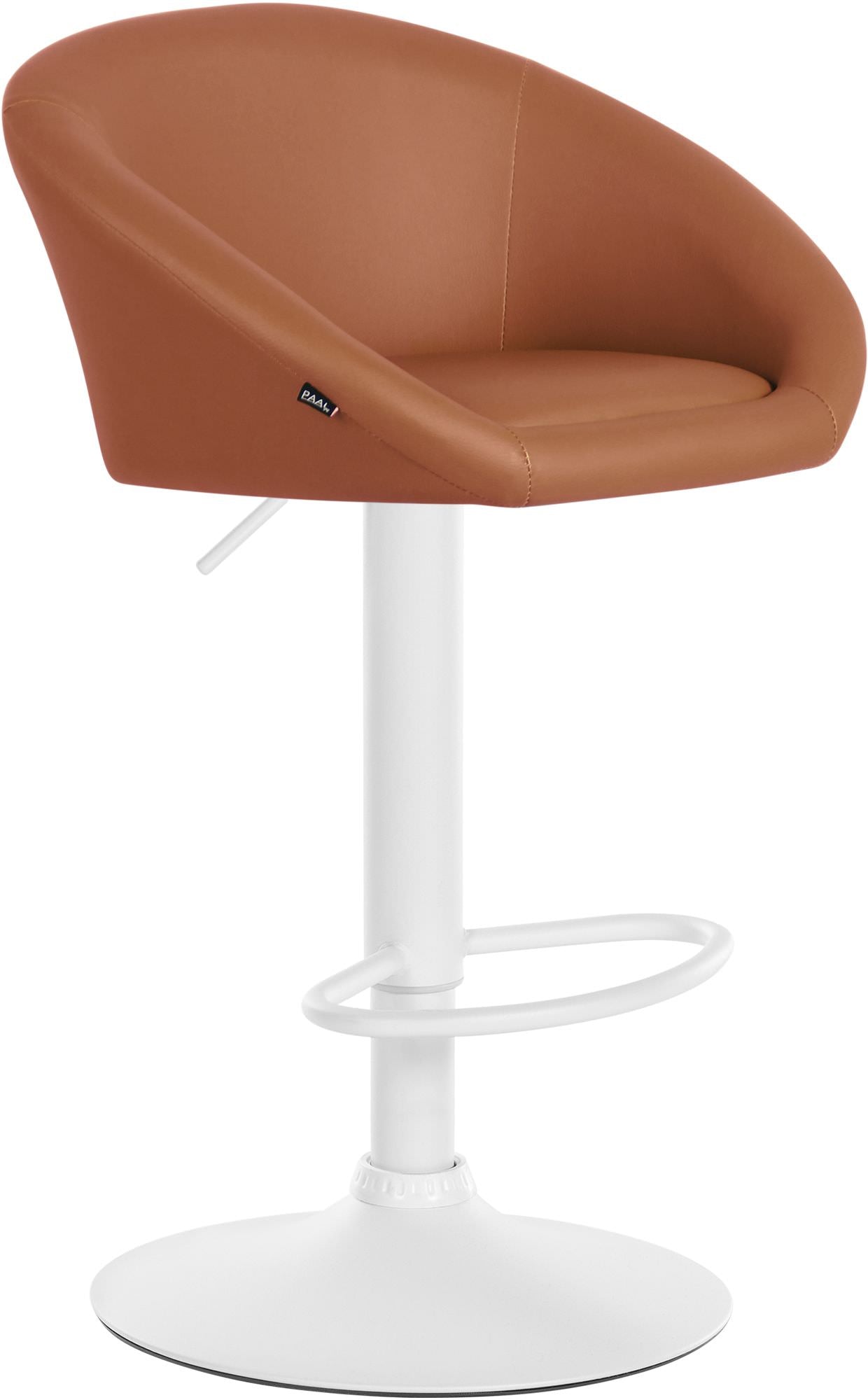Tabouret De Bar Assise Pivotante À 360° Hauteur Réglable En Pvc Marron Piètement En 10_0004772