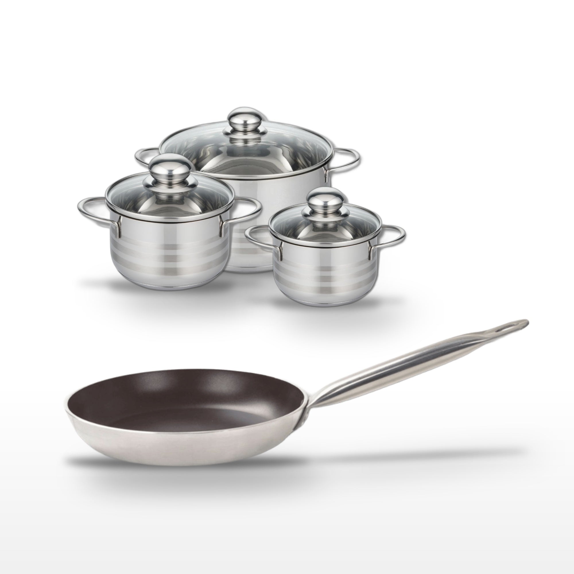 Batterie De Cuisine 1 Poêle 32cm + 3 Faitouts Bistro Line