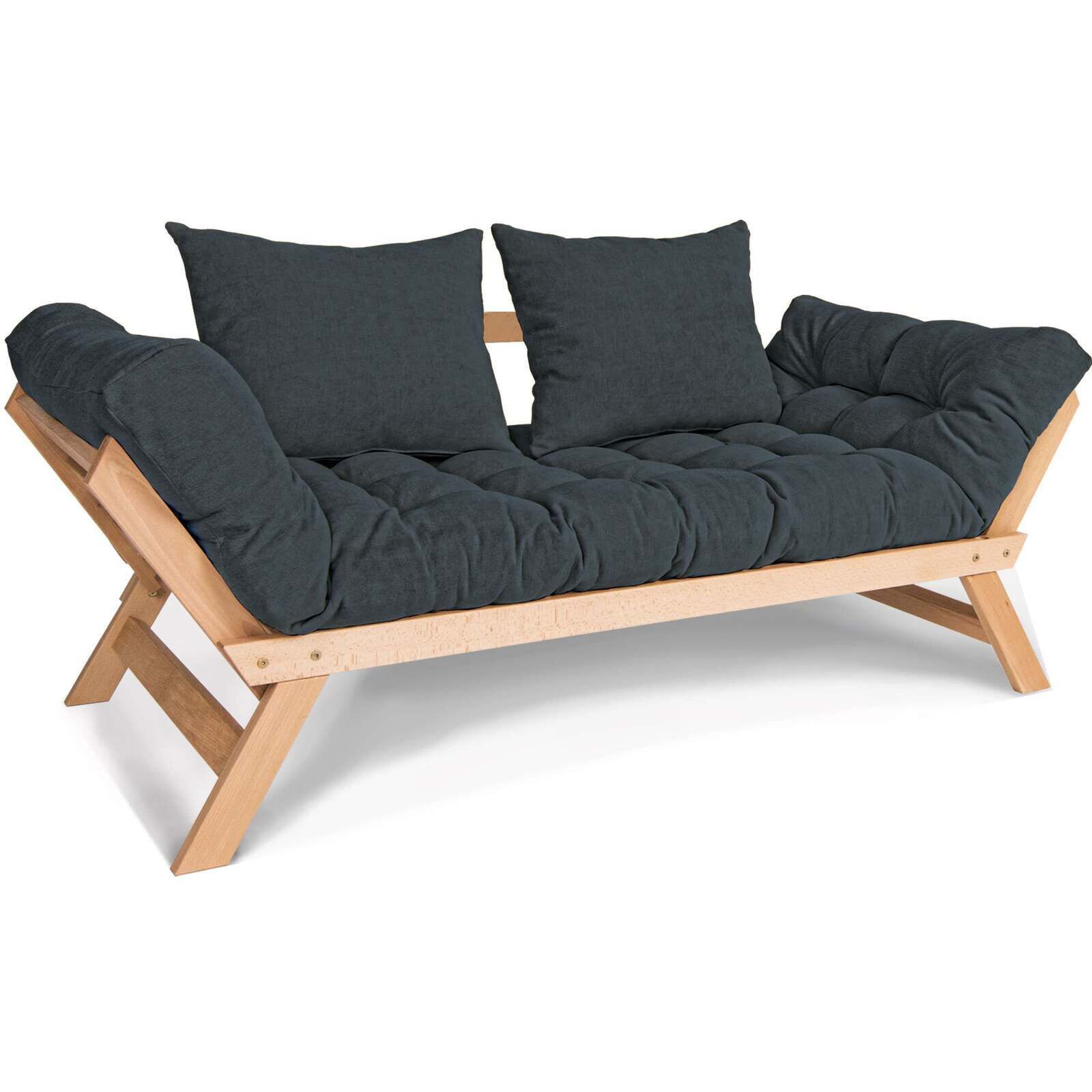 Canapé Lit Allegro - 80 X 203 Cm - Bois Clair Et Marron