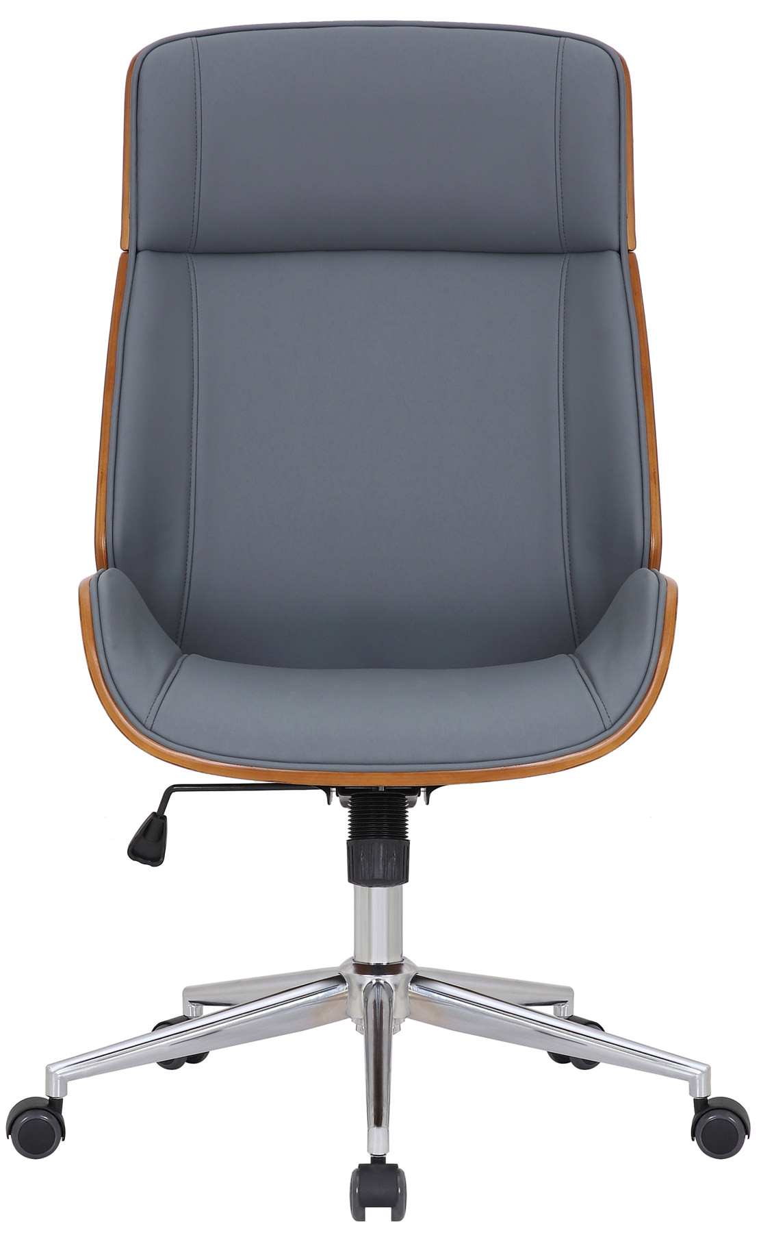 Chaise De Bureau Varel Simili Cuir Noyer/gris