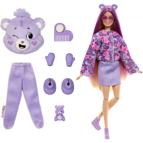 Poupee Barbie Cutie Reveal Bisounours Tougentille 10 Surprises - Costume Peluche Animal - Poupée Mannequin - Mattel - Jc