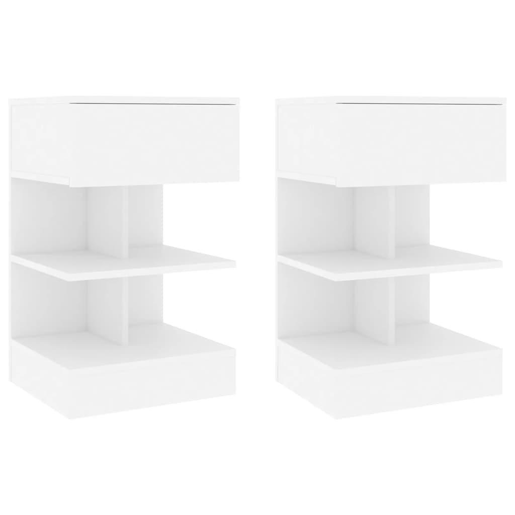 Lot De 2 Tables De Chevet Avec Tiroir Et Étagères 40 X 35 X Dec034946