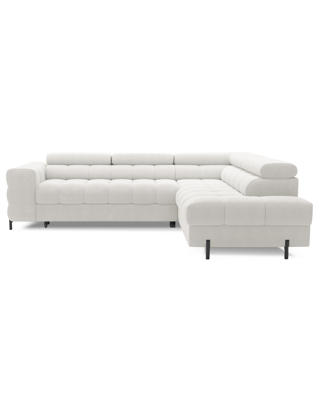 Canapé D'Angle Droit Convertible Blanc Alpin 5 Places Ferrum Méridienne Confort 276x93x200cm
