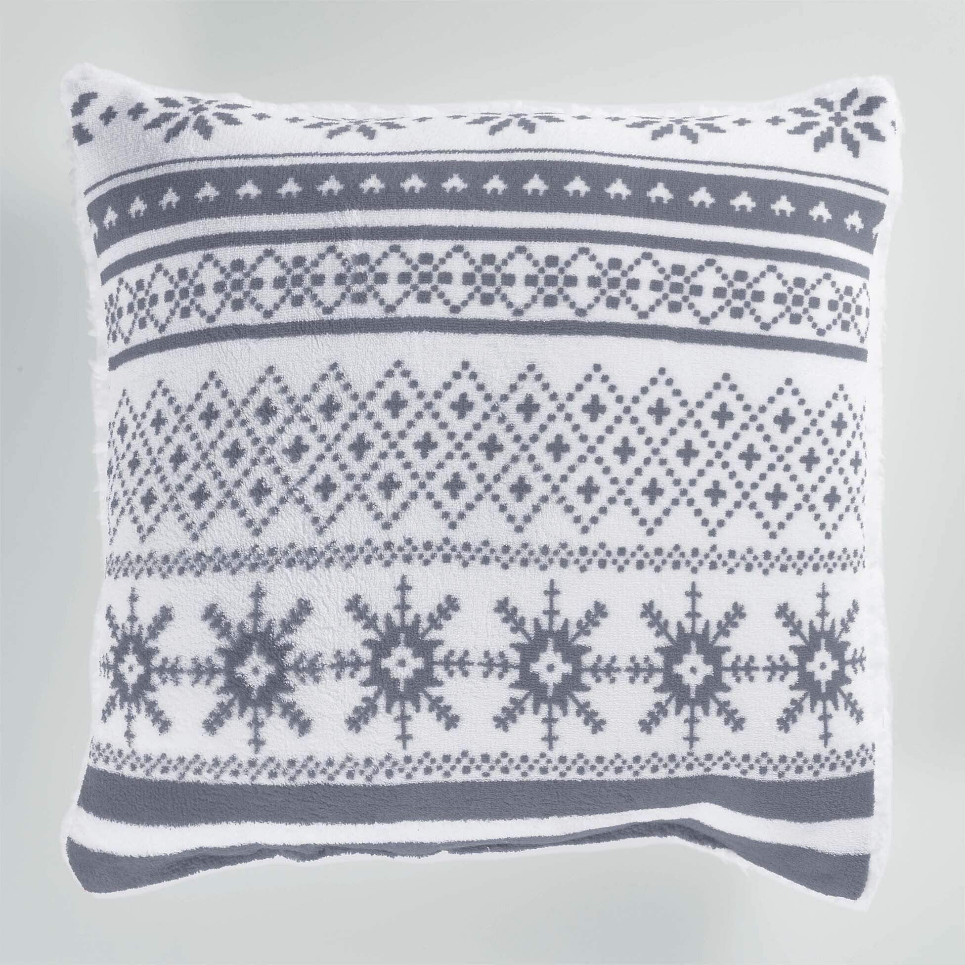 Coussin Sherpa Coral Finland Gris