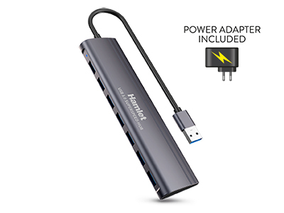Hamlet Xhub-07a3p Hub & Concentrateur Usb 3.2 Gen 1 (3.1 Gen 1) Type-a 5000 Mbit/s Noir