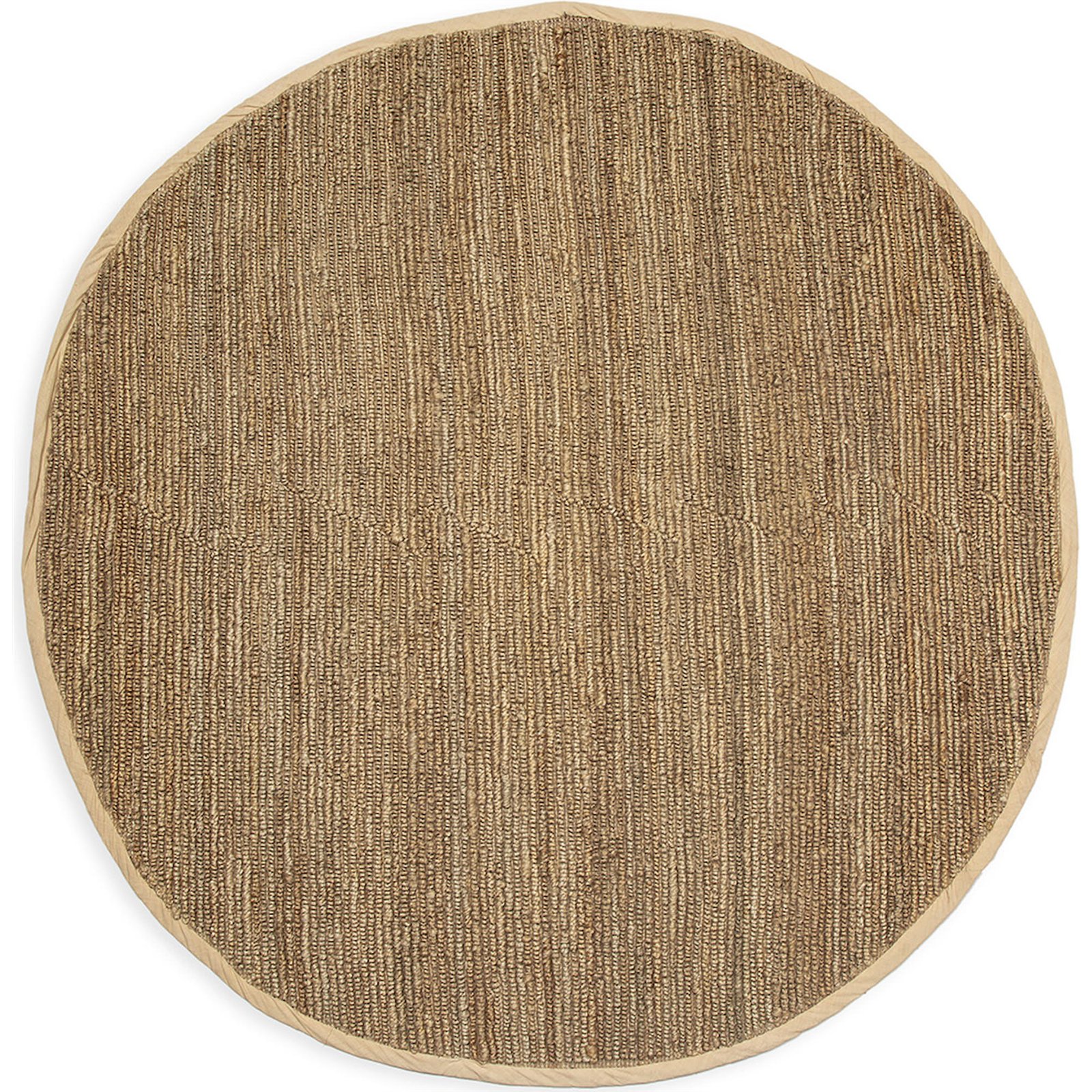 Tapis Rond En Jute Et Coton Naturel Ambiance Chaleureuse - Naturel Jute Marron Beige