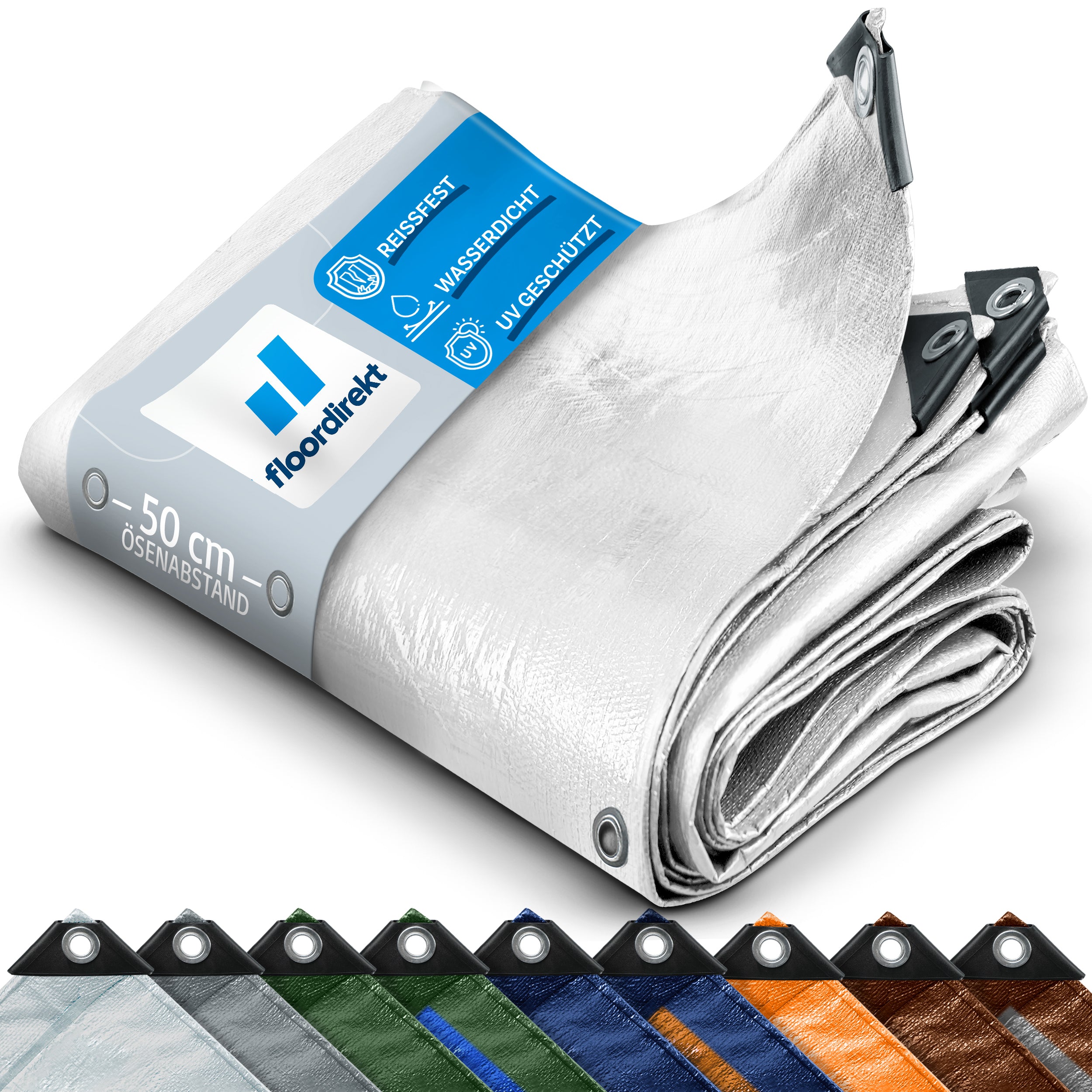 Bâche De Protection Extrêmement Résistante À La Déchirure 180 G/m² Blanc 1,5 X 6 M - Floordirekt