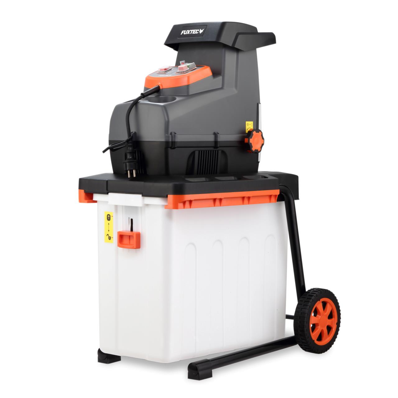 Broyeur De Végétaux Électrique Fuxtec Fx-egh2800b 2800 W, Bac 60 L, Coupe Branches Diametre 44mm, Ipx4