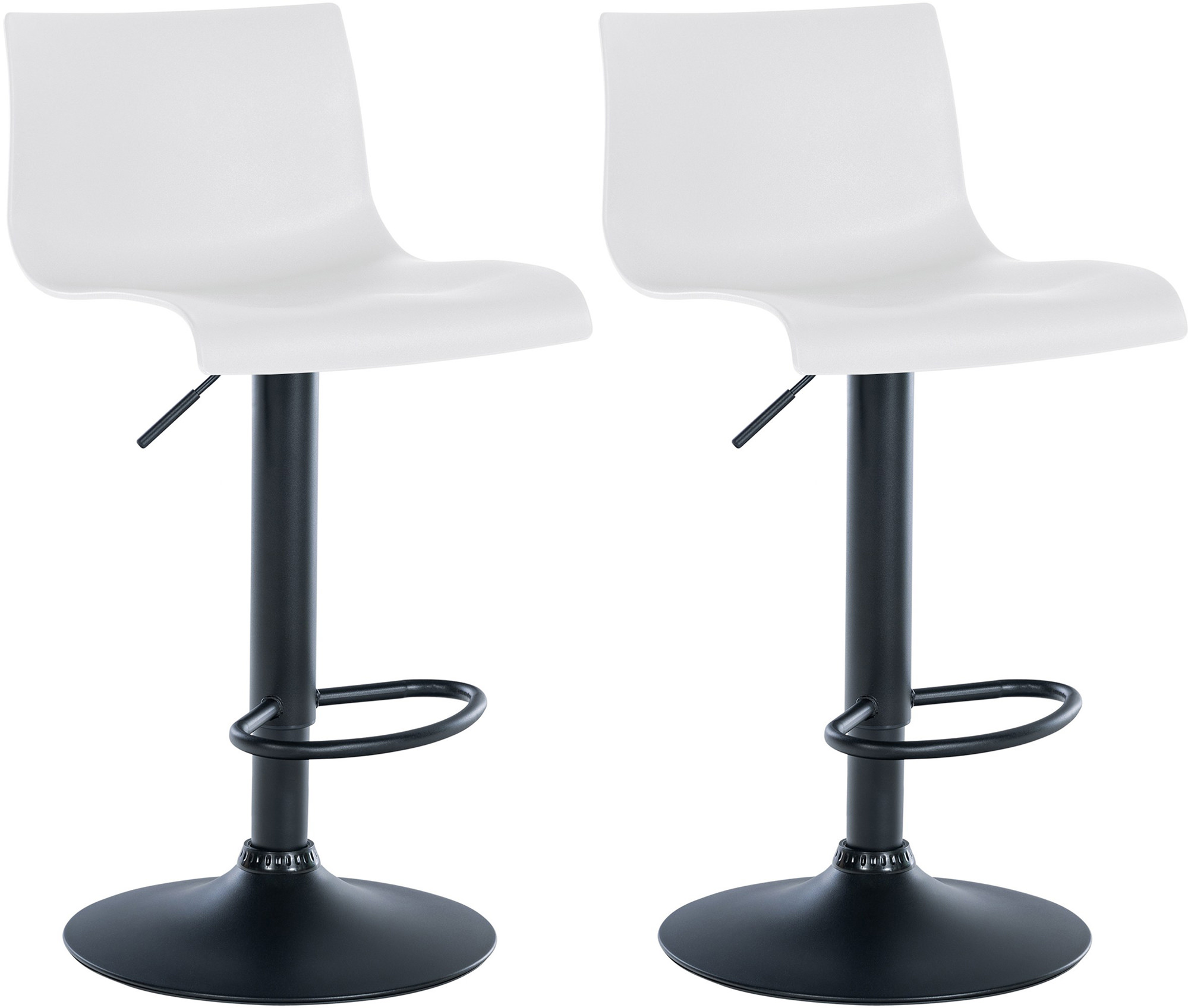 Lot De 2 Tabourets De Bar En Plastique Branford Blanc
