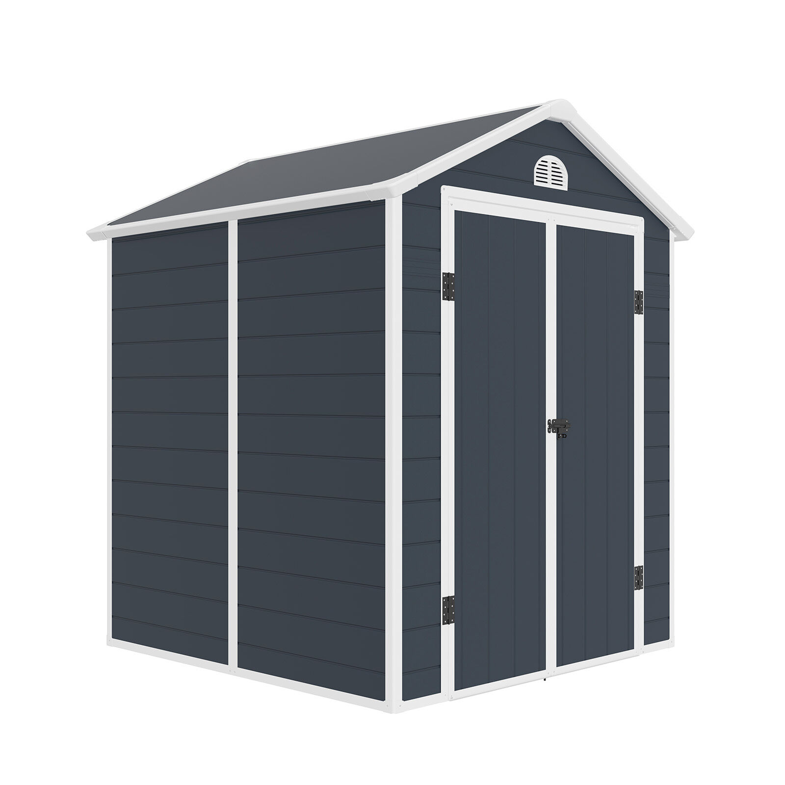 Abri De Jardin En Résine Gardiun New Donna 3,57 M² 190x192x226cm Fenêtre Latérale Et 2 Portes 120x183 Cm Gris Anthracit