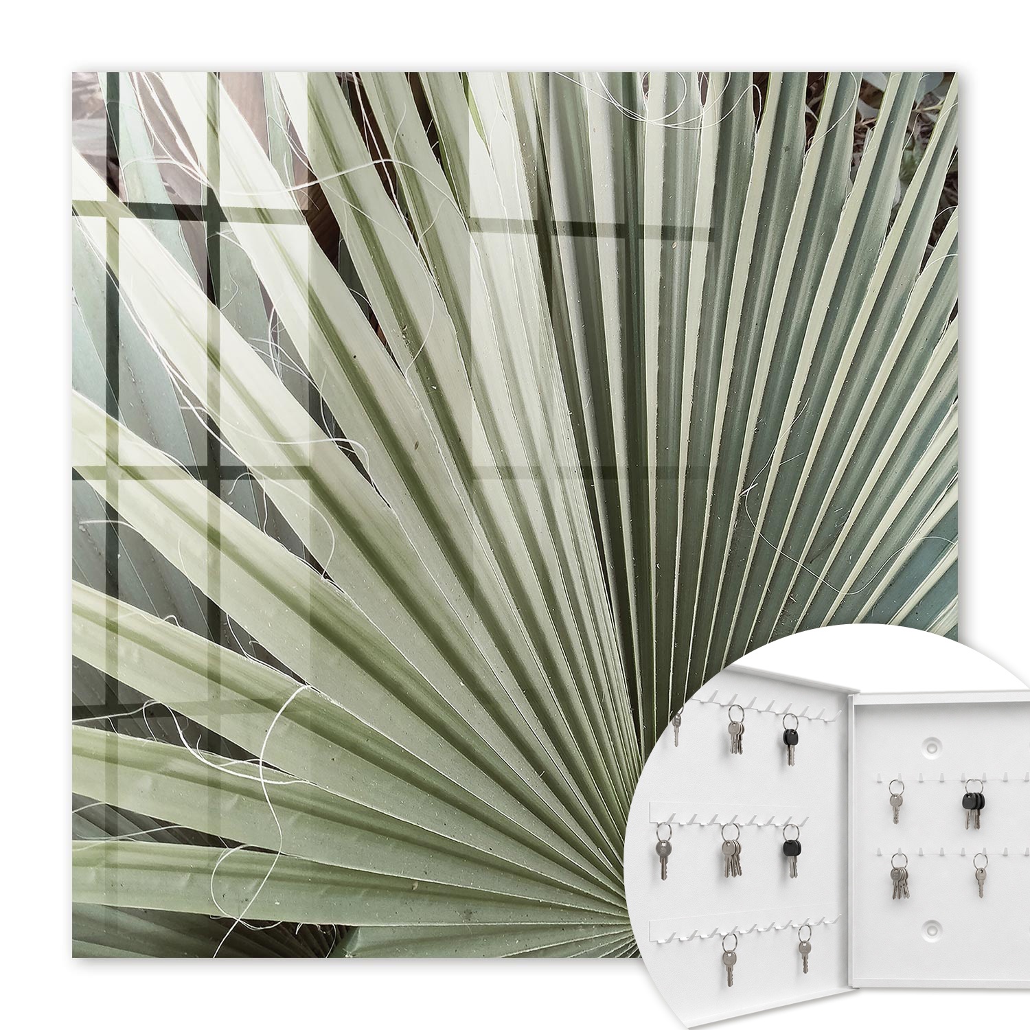 Armoire À Clés - (30 Cm X 30 Cm) - Boîte À Clés Murale - Coffret De Rangement Pour Clés - Couleur Blanche - Ouverture Vers La Gauche - Pour Maison Et Bureau - Palme
