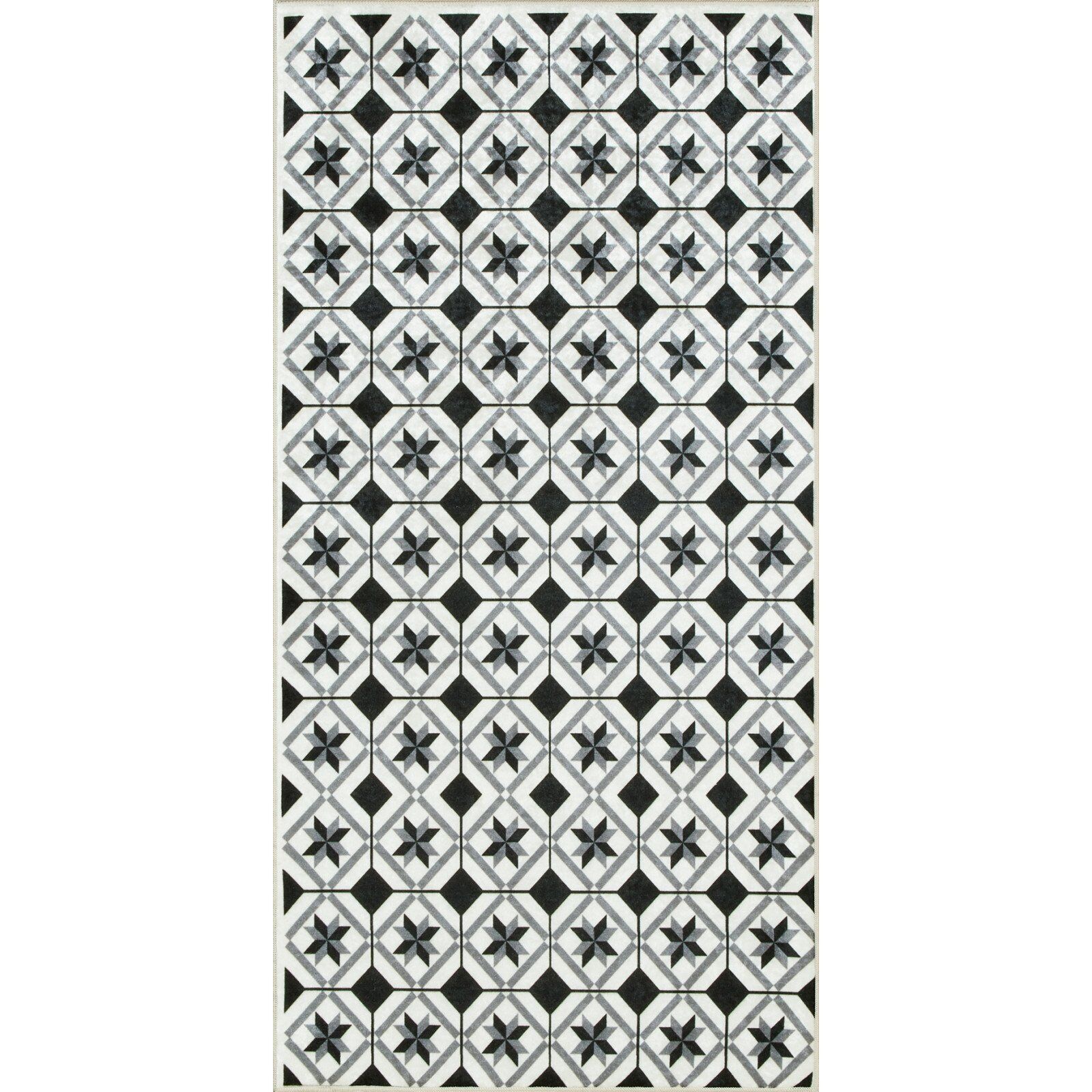 Tapis De Cuisine Imprimé Intérieur Azulejo Carreaux De Ciment - 50 X 100 Cm
