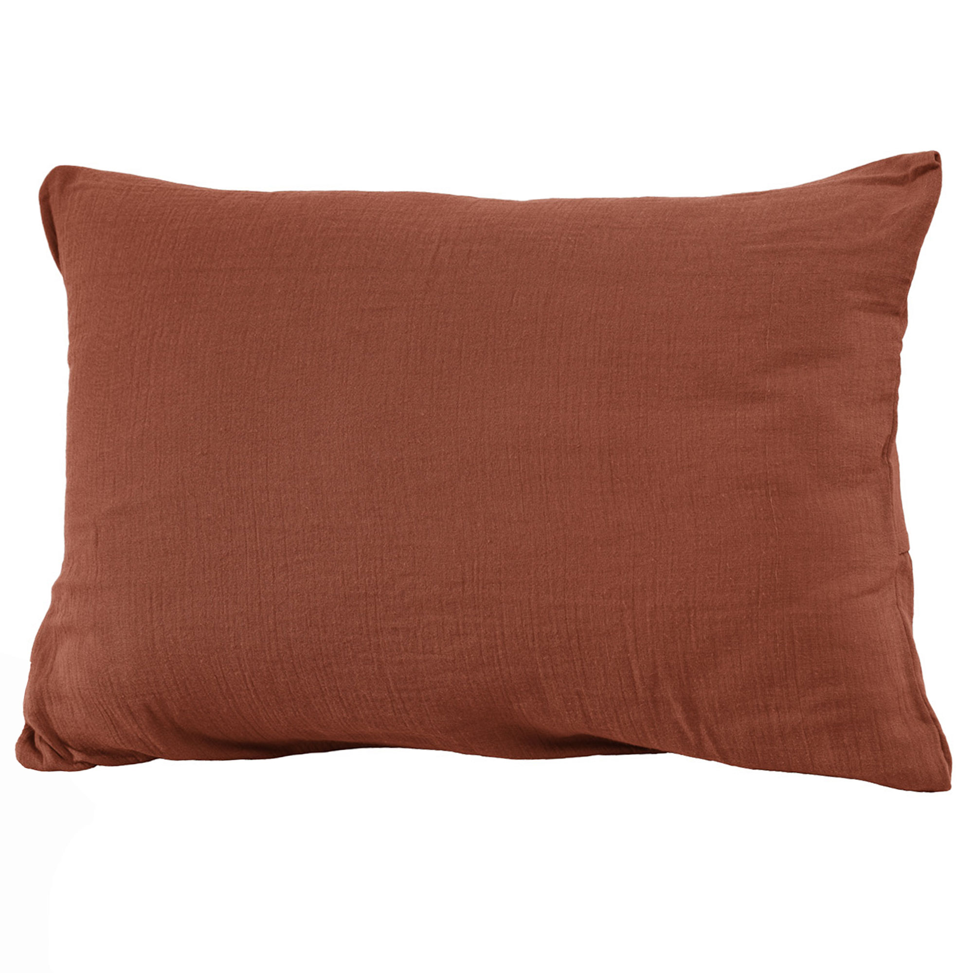 Taie D'oreiller 50x70 Cm Gaze De Coton Terracotta
