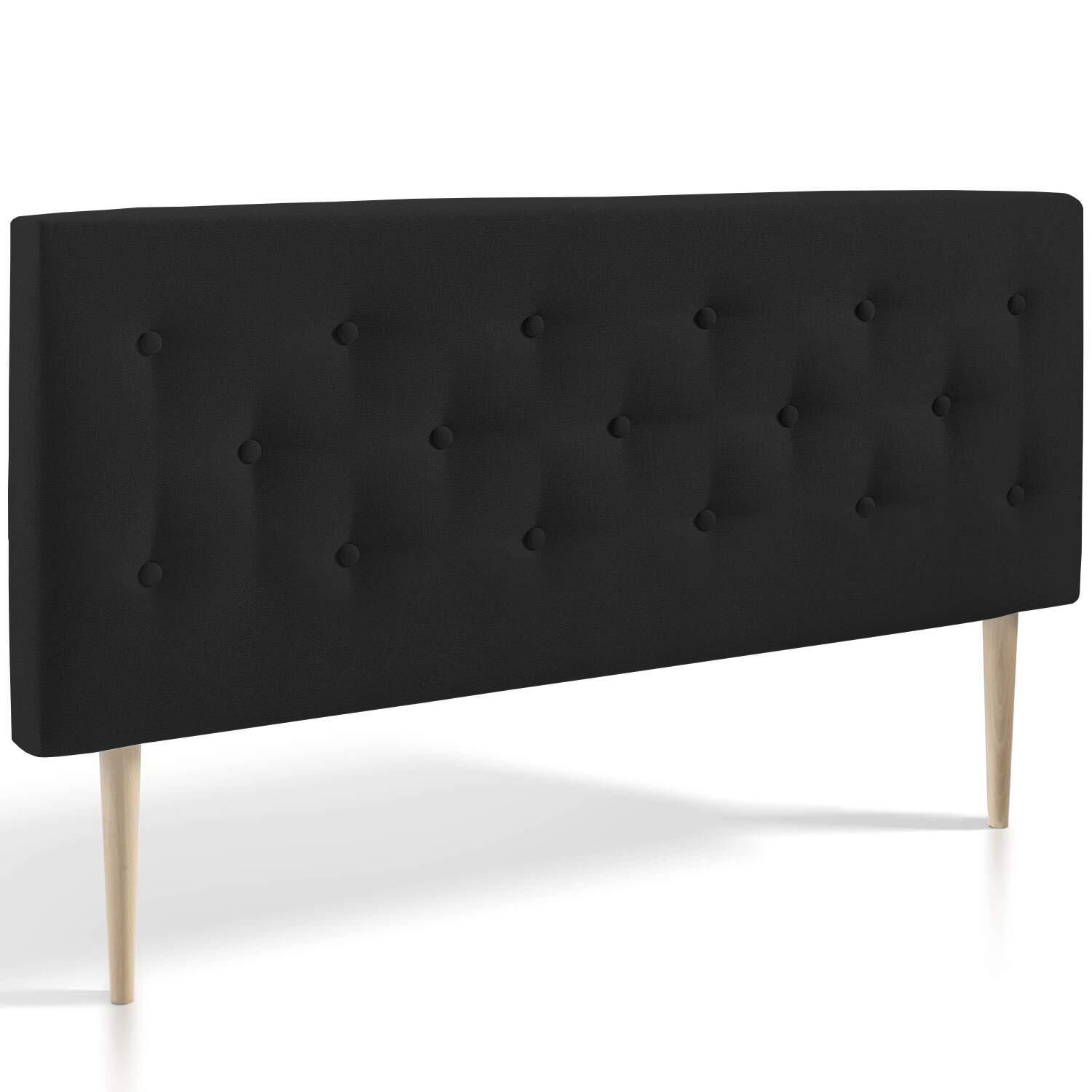 Tête De Lit Oslo 160x100 Cm, Capitonnée Tissu Anthracite, Épaisseur De 8 Cm