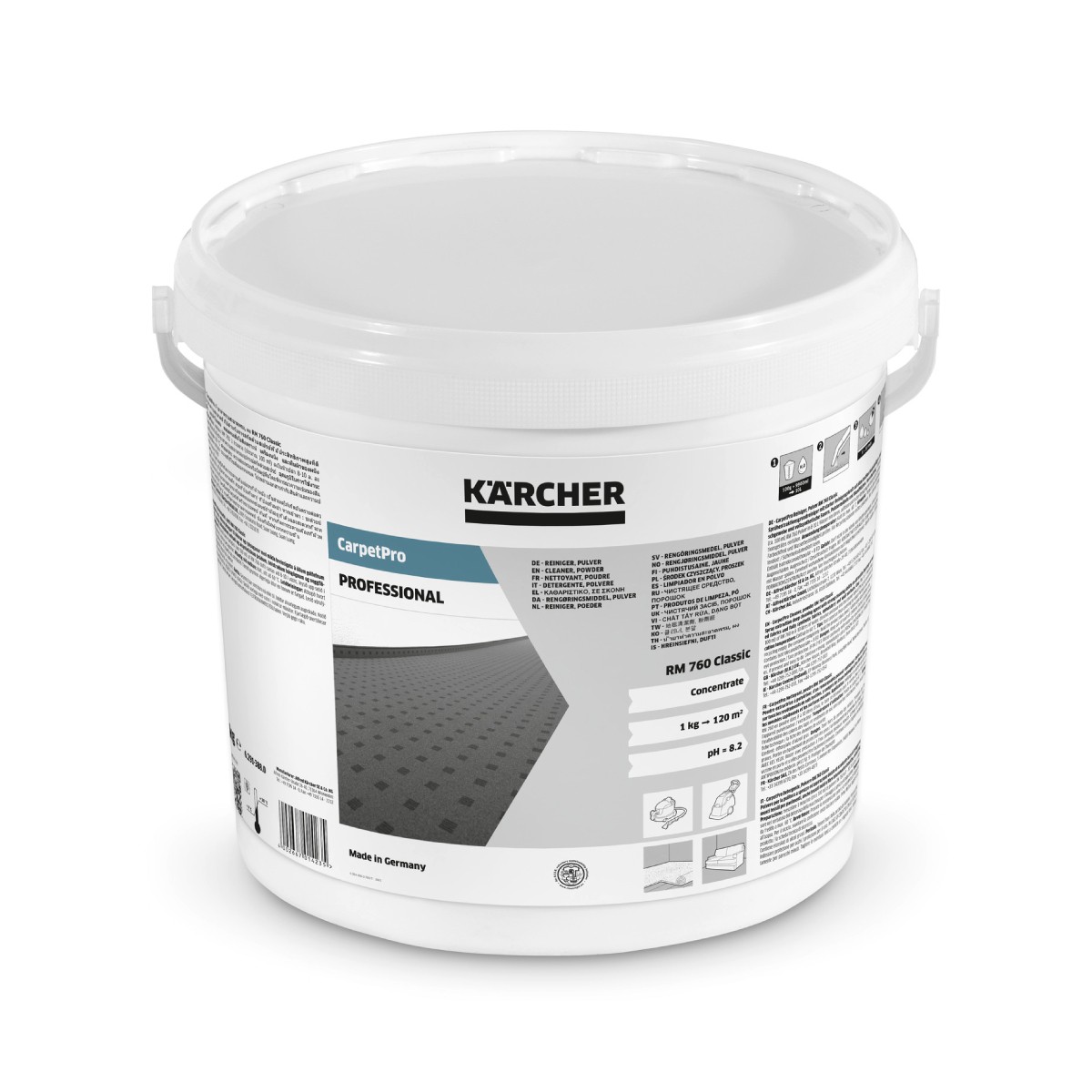 Shampouineuse Kärcher Carpetpro Rm 760 10kg, 8.2 Ph, Sans Agent De Blanchiment