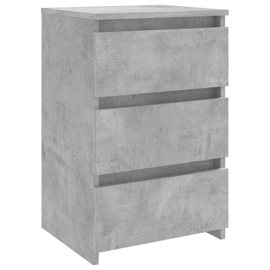 Table De Chevet Avec 3 Tiroirs 40 X 35 X 62,5 Cm Aggloméré Gris Dec034008