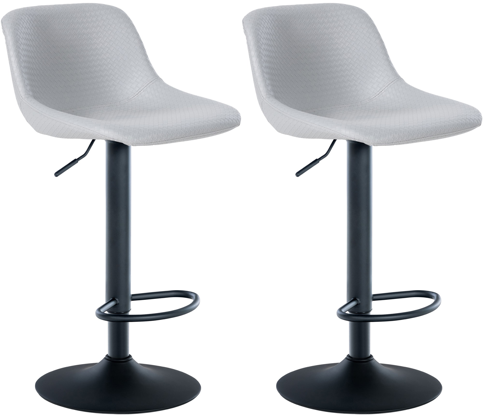 Lot De 2 Tabourets De Bar Loft Simili Cuir Gris