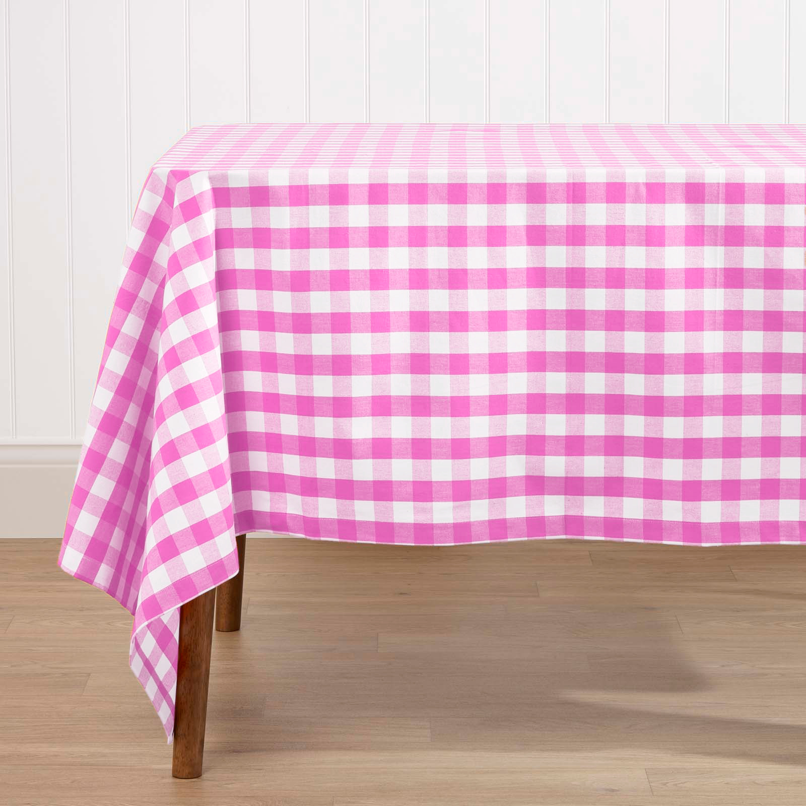 Nappe De Table À grands Carreaux Vichy En Coton Rose 137x137cm - Homescapes
