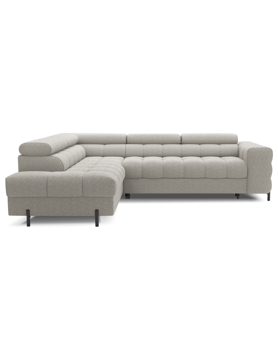 Canapé Ferrum Beige Convertible 5 Places Angle Gauche Avec Méridienne 276x93x200cm