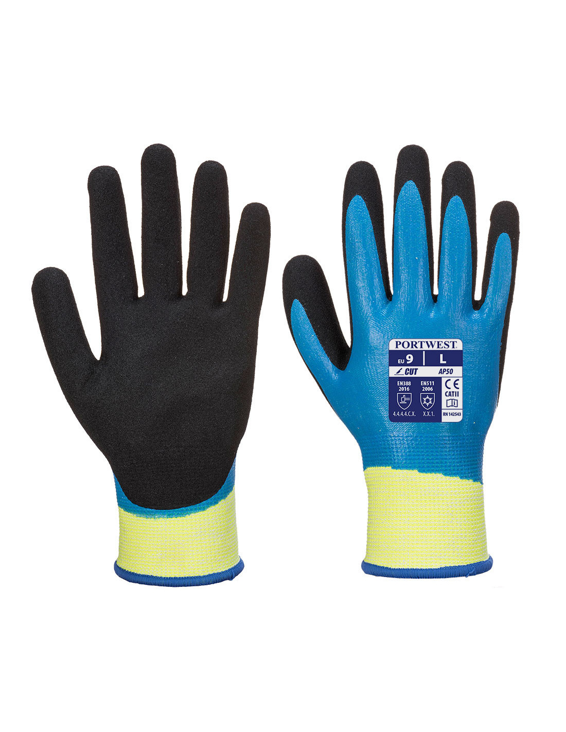 Gant Aqua Cut Pro Coupure D Couleur: Bleu/noir Taille Xxl - Portwest