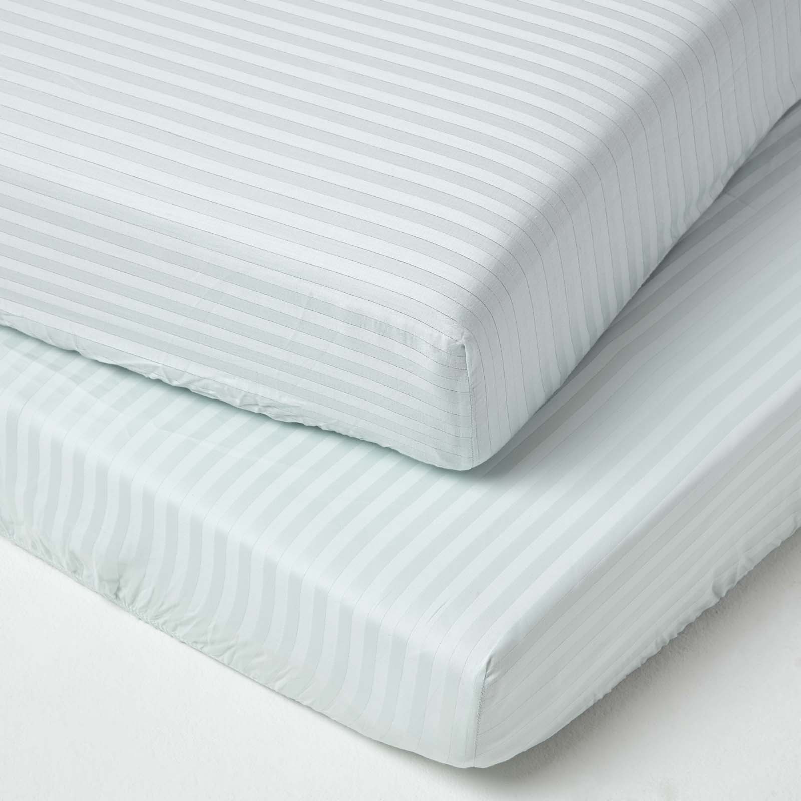 Lot De 2 Drap-housse Bébé 70x140cm Bleu Coton Égyptien 330tc Homescapes
