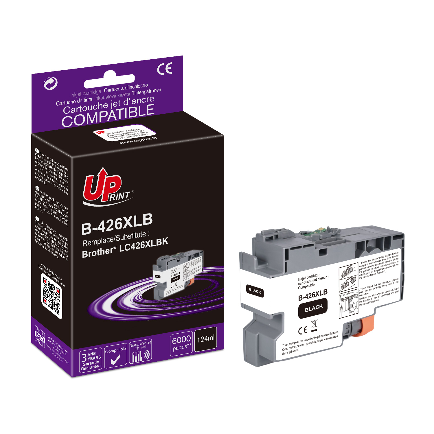Cartouche Encre Uprint Compatible Brother Lc426xlbk Noire