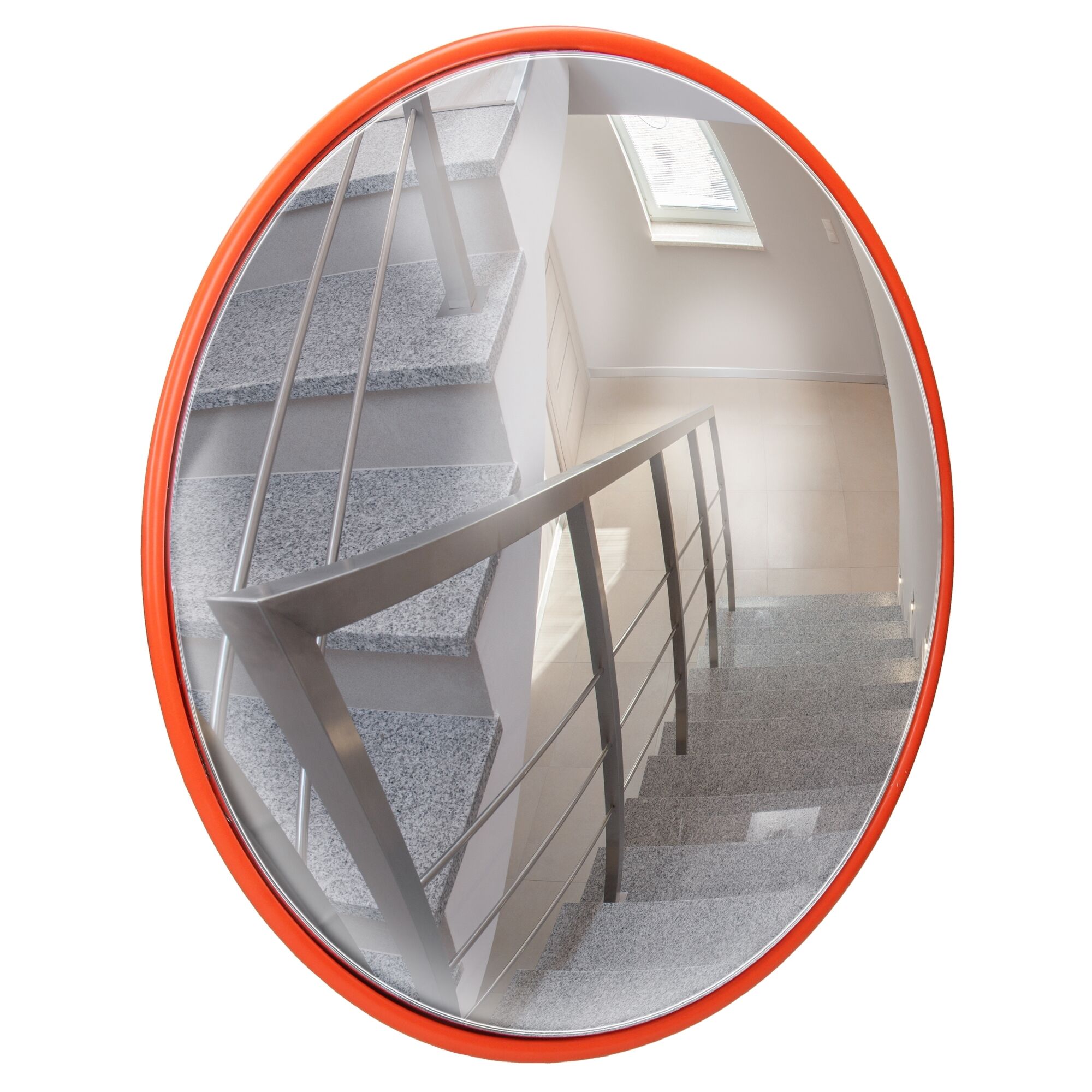 Miroir De Circulation Rouge, Ø 30 Cm, Avec Support Pivotant, En Plastique Et Cadre En Polypropylène Et Acier
