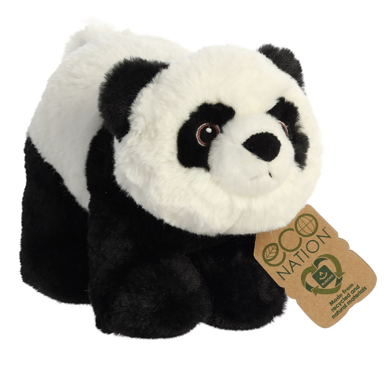 Peluche Aurora Eco Nation Panda 22 Cm Multicolor Textile