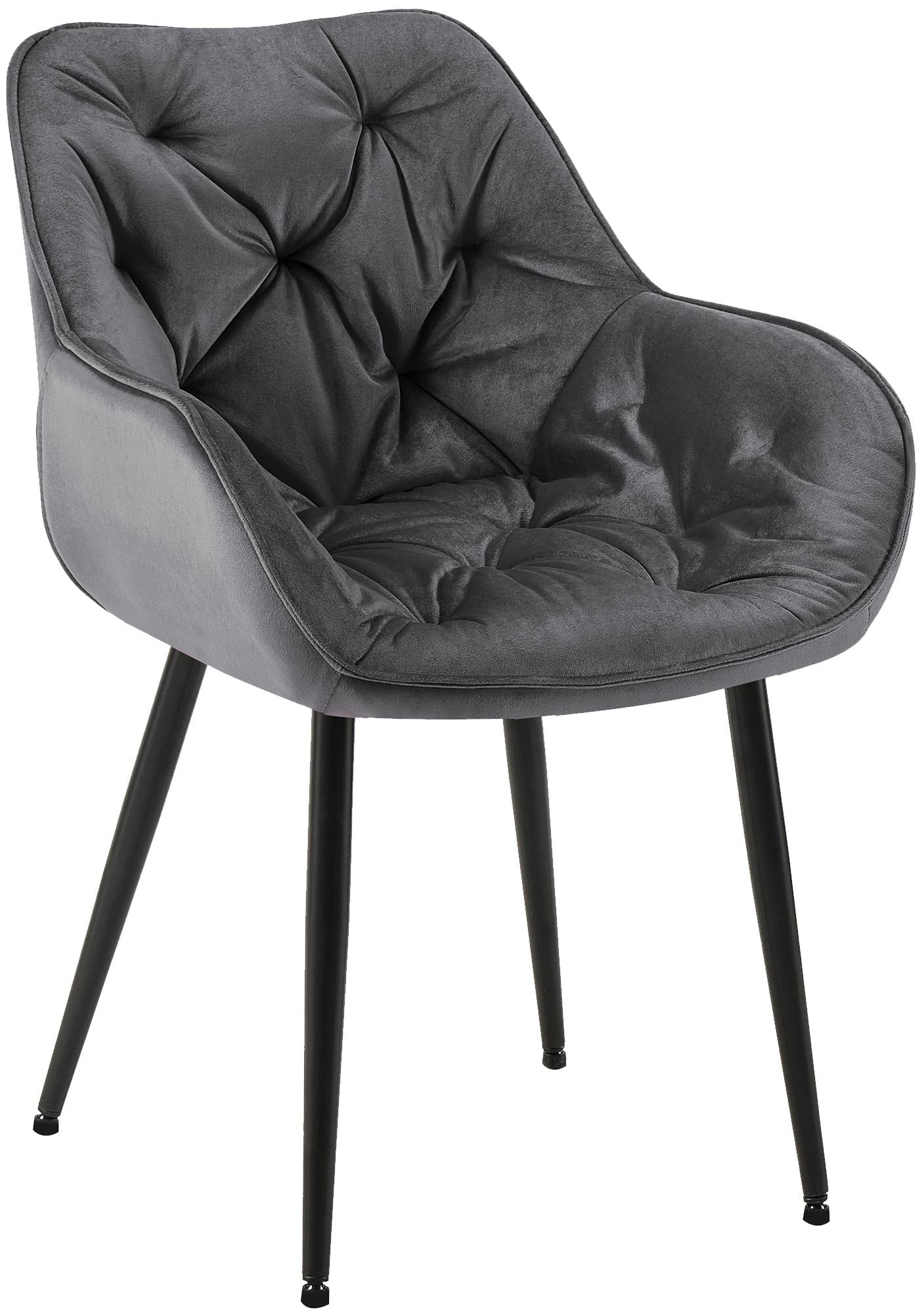 Chaise Tanna Velours Gris Foncé