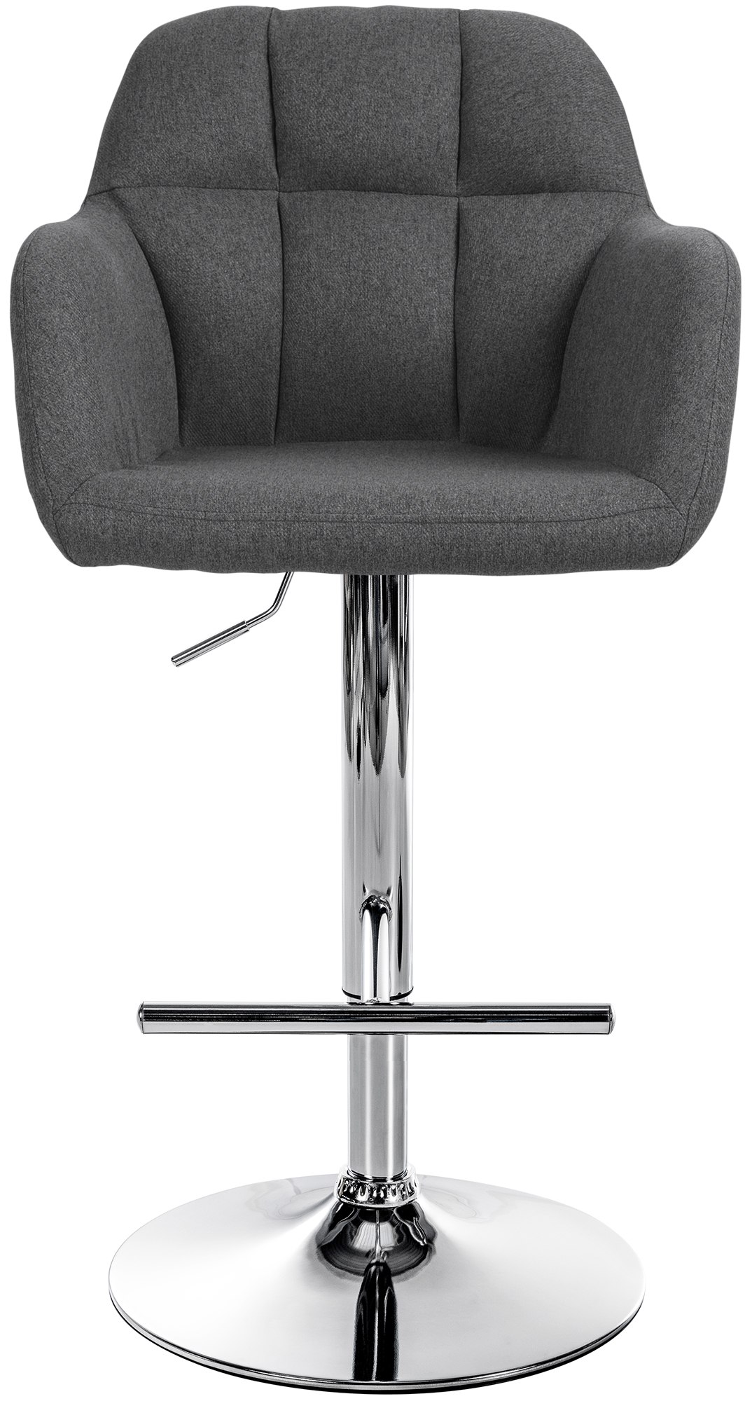 Tabouret De Bar Natoma Tissu Chromé Gris Foncé