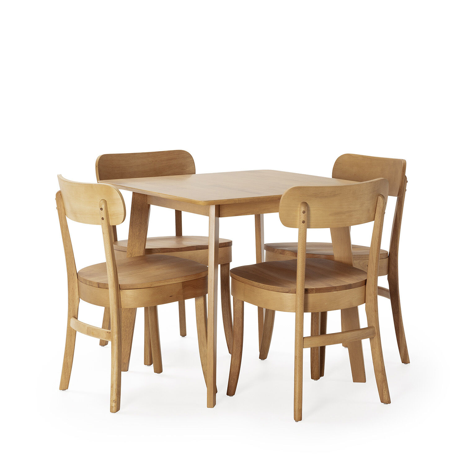 Ensemble Table 80x80 Cm Et 4 Chaises De Salle À Manger Nala Chêne