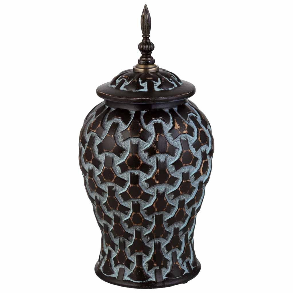 Vase Céramique Noire, D16,5x37h Cm