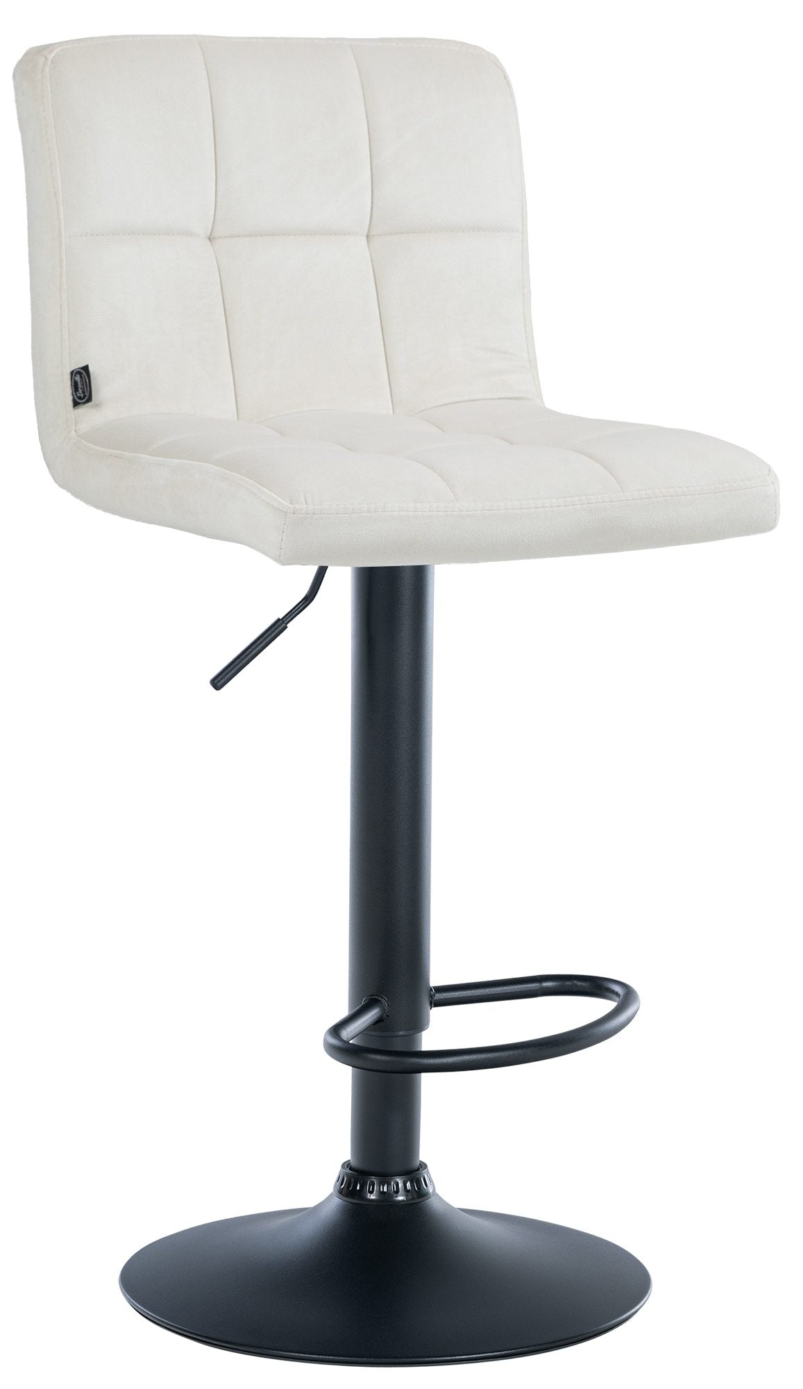 Tabouret De Bar Chaise Haute X 1 Avec Coutures Décoratives Carrées Assise En Velours 10_0005330