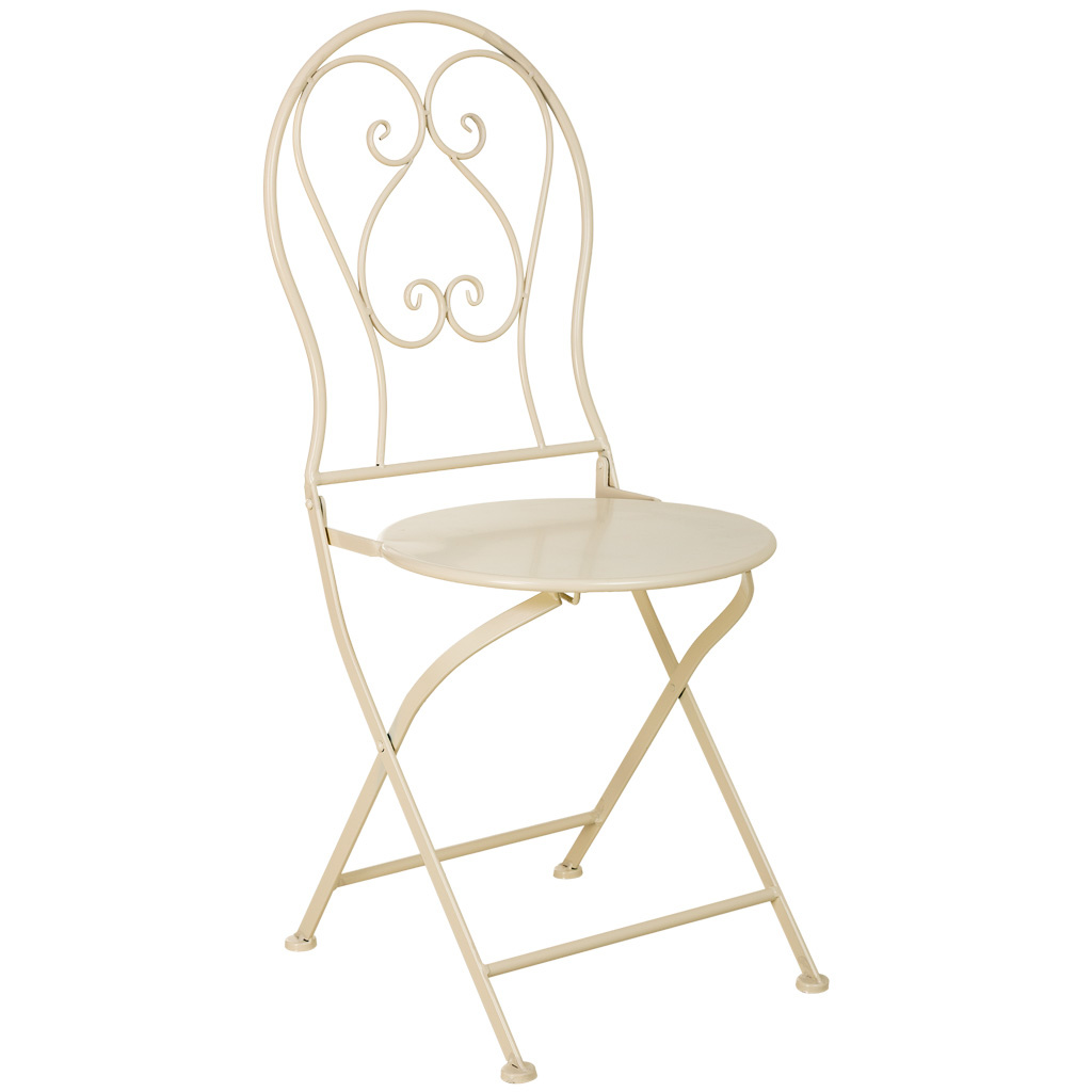 Chaise En Fer Forgé Beige: 38 X 46 X 90 Cm (h)