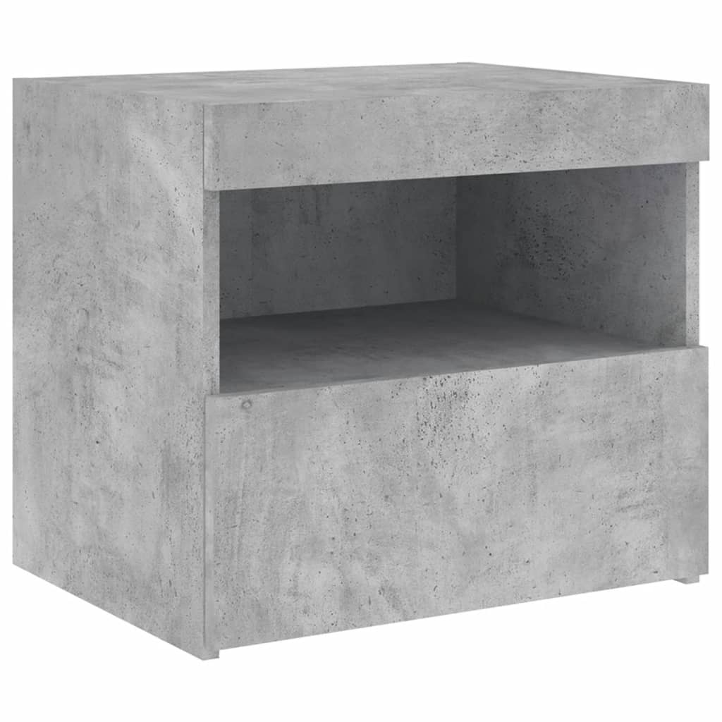 Table De Chevet Avec Lumières Led Tiroir Et Compartiment 50 X 40 X 45 Dec033191