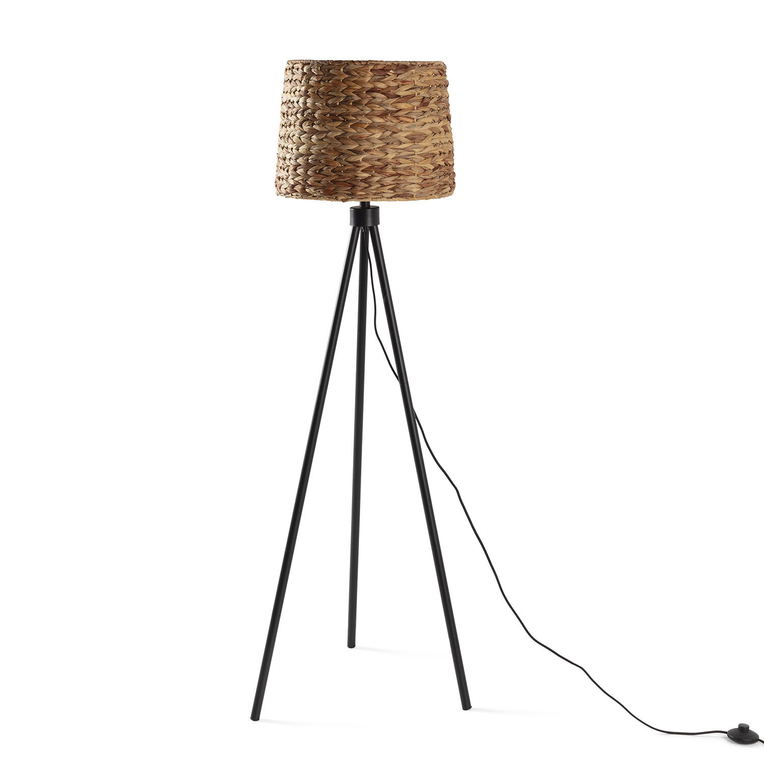 Lampadaire Kiomi En Jonc De Mer Et Métal, Hauteur 144 Cm