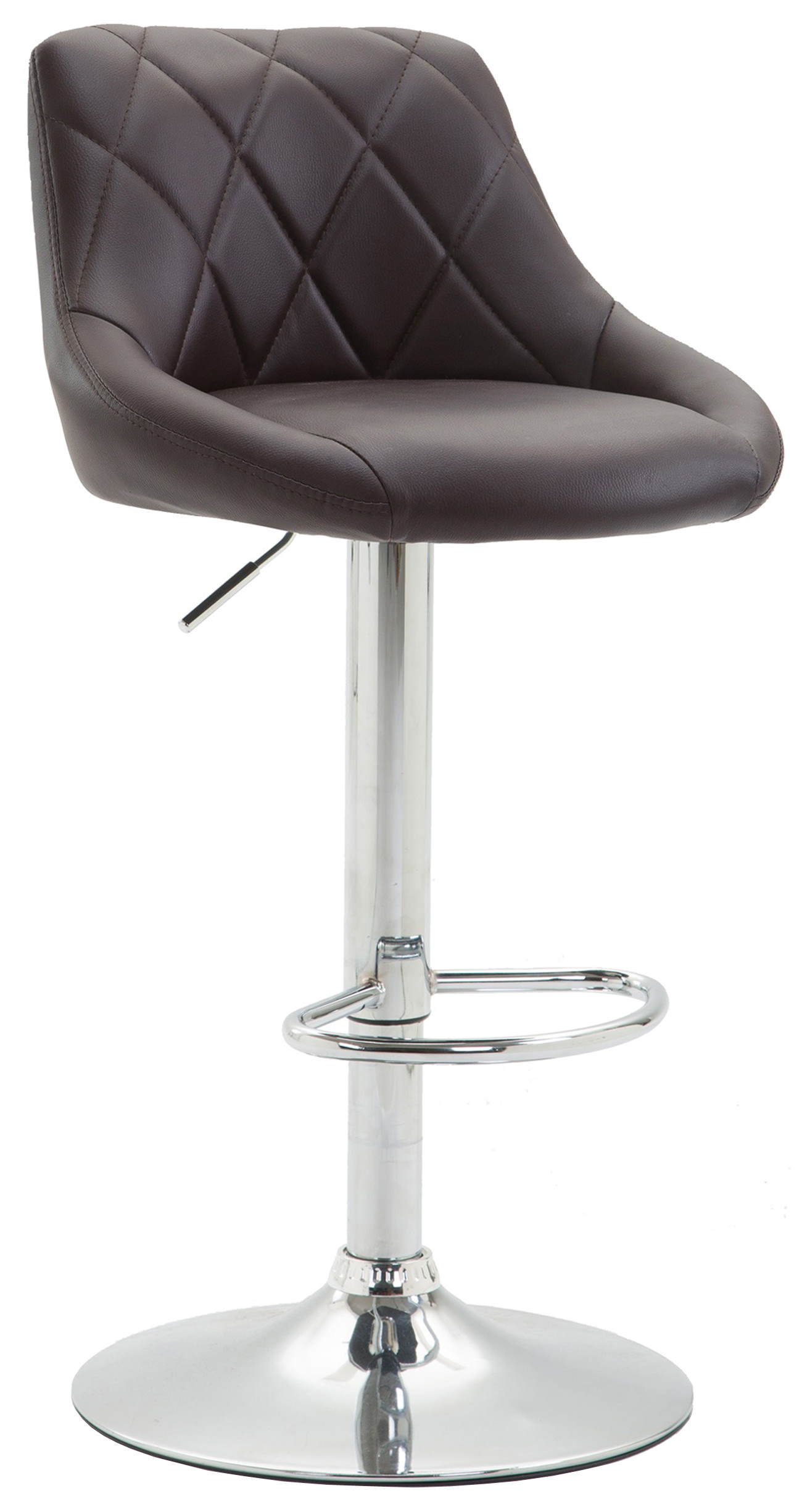 Tabouret De Bar Lazio Simili Cuir Chromé Brun
