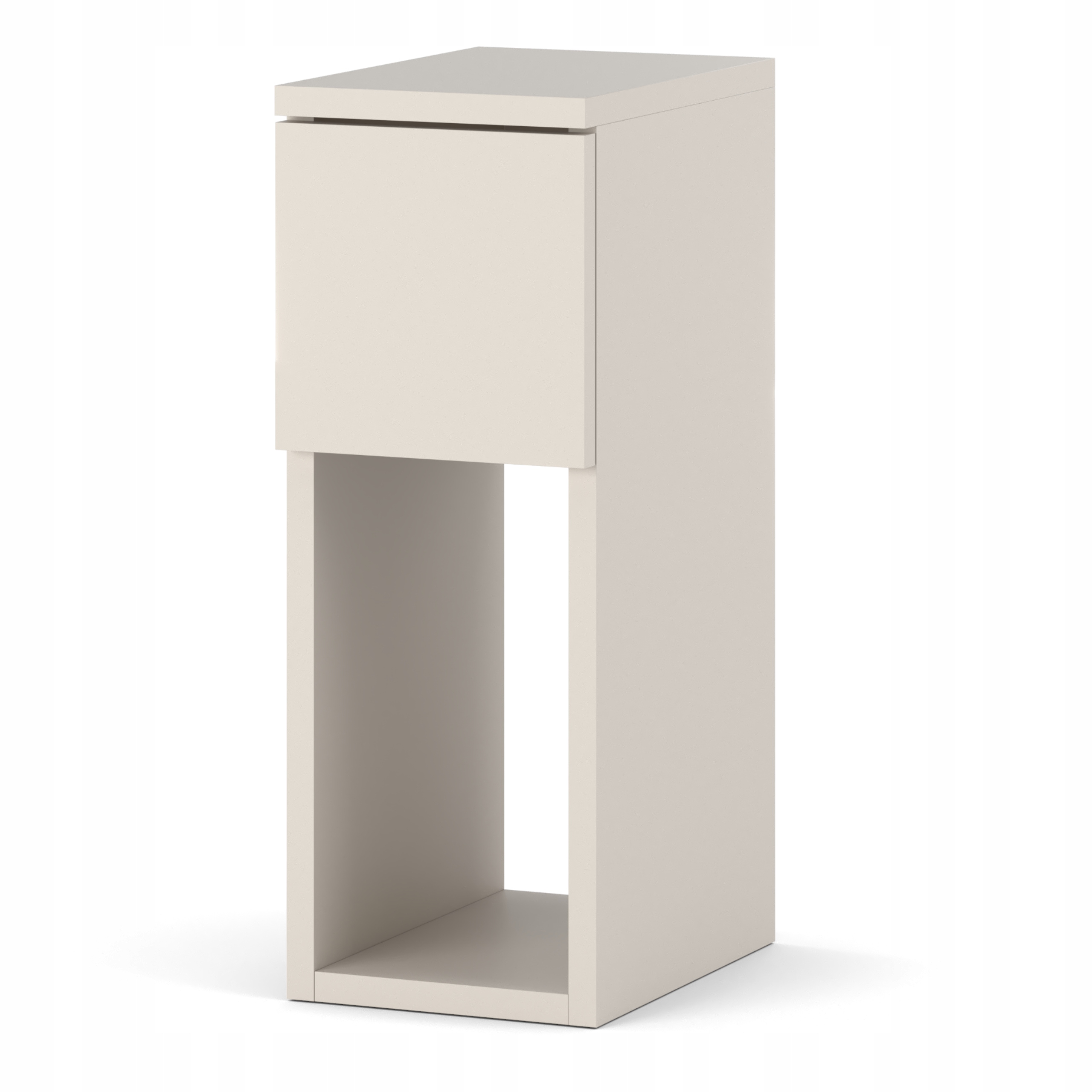 Table De Chevet Étroite 20 Cm Couleur Cachemire Beige, Petite Table De Nuit Pour Chambre