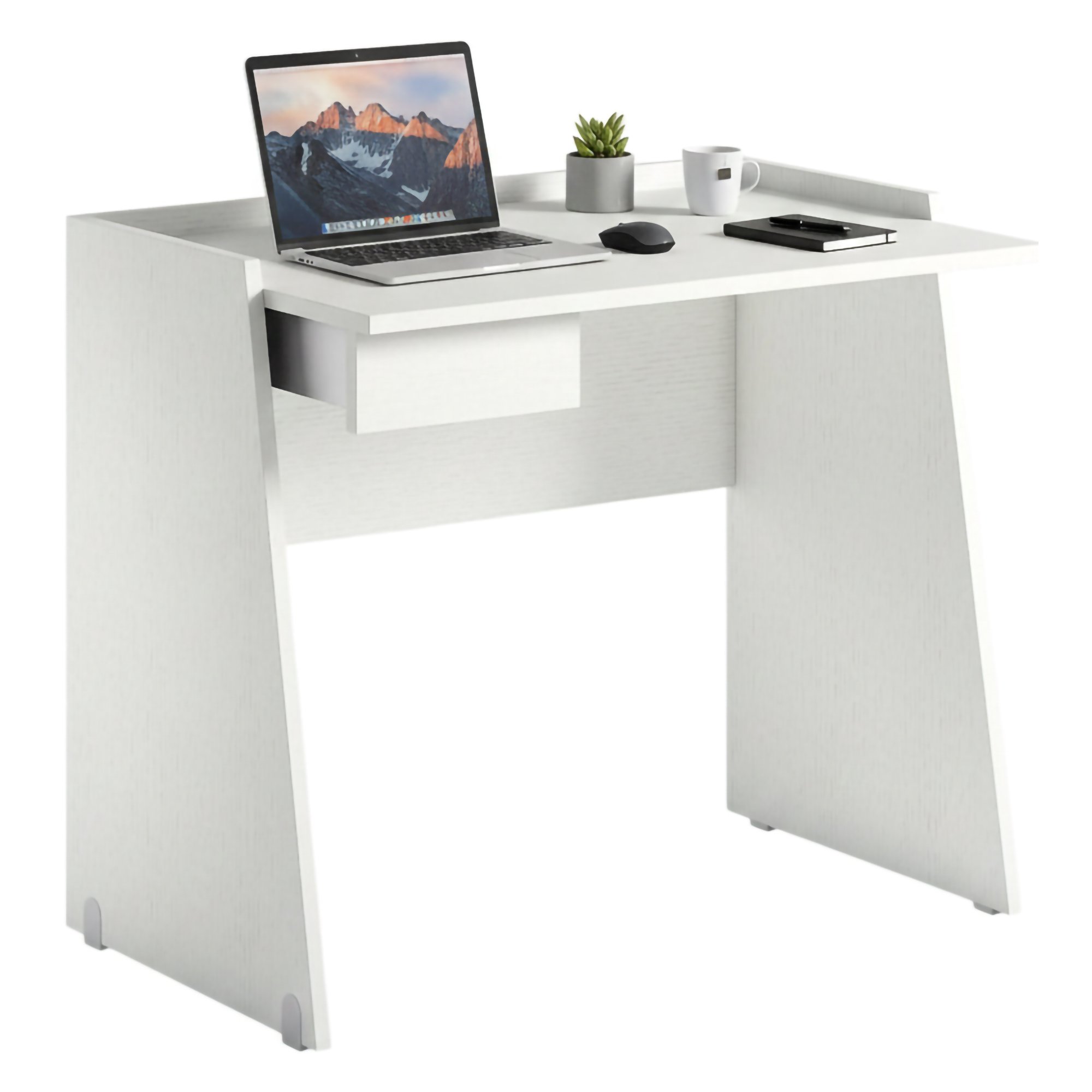 Bureau,effet Bois,blanc,90x60h80 Cm